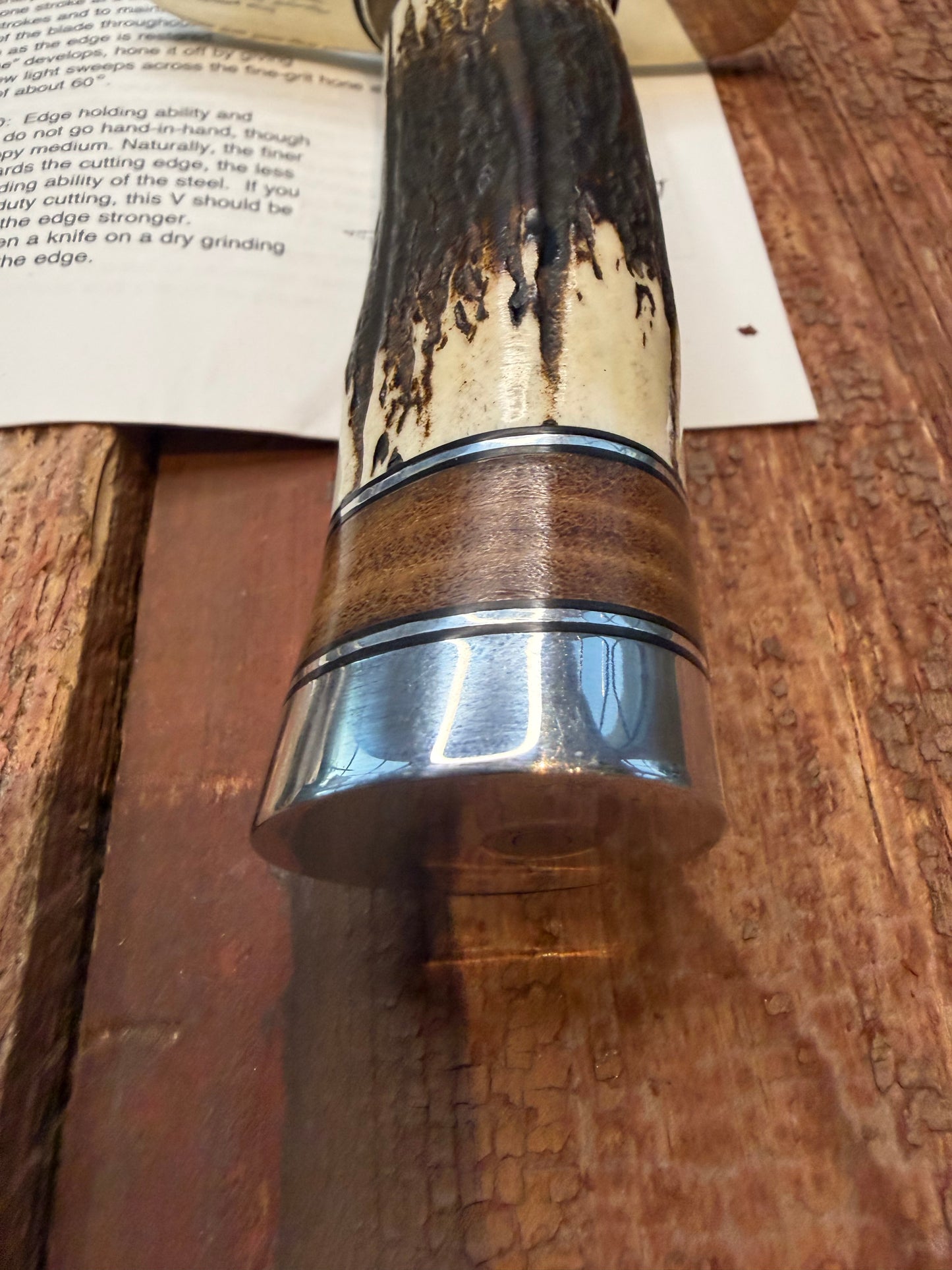 New Randall Knife Model 12-9/14 grind, Stainless Steel, stag and leather