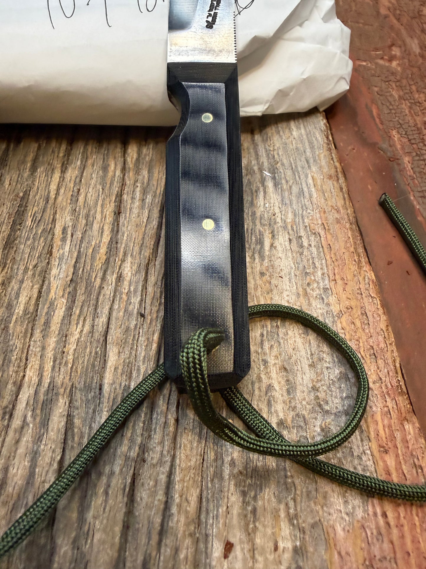 New in Paper Randall Knife Model 10-4 Fisherman Black Micarta Handle Stainless Steel