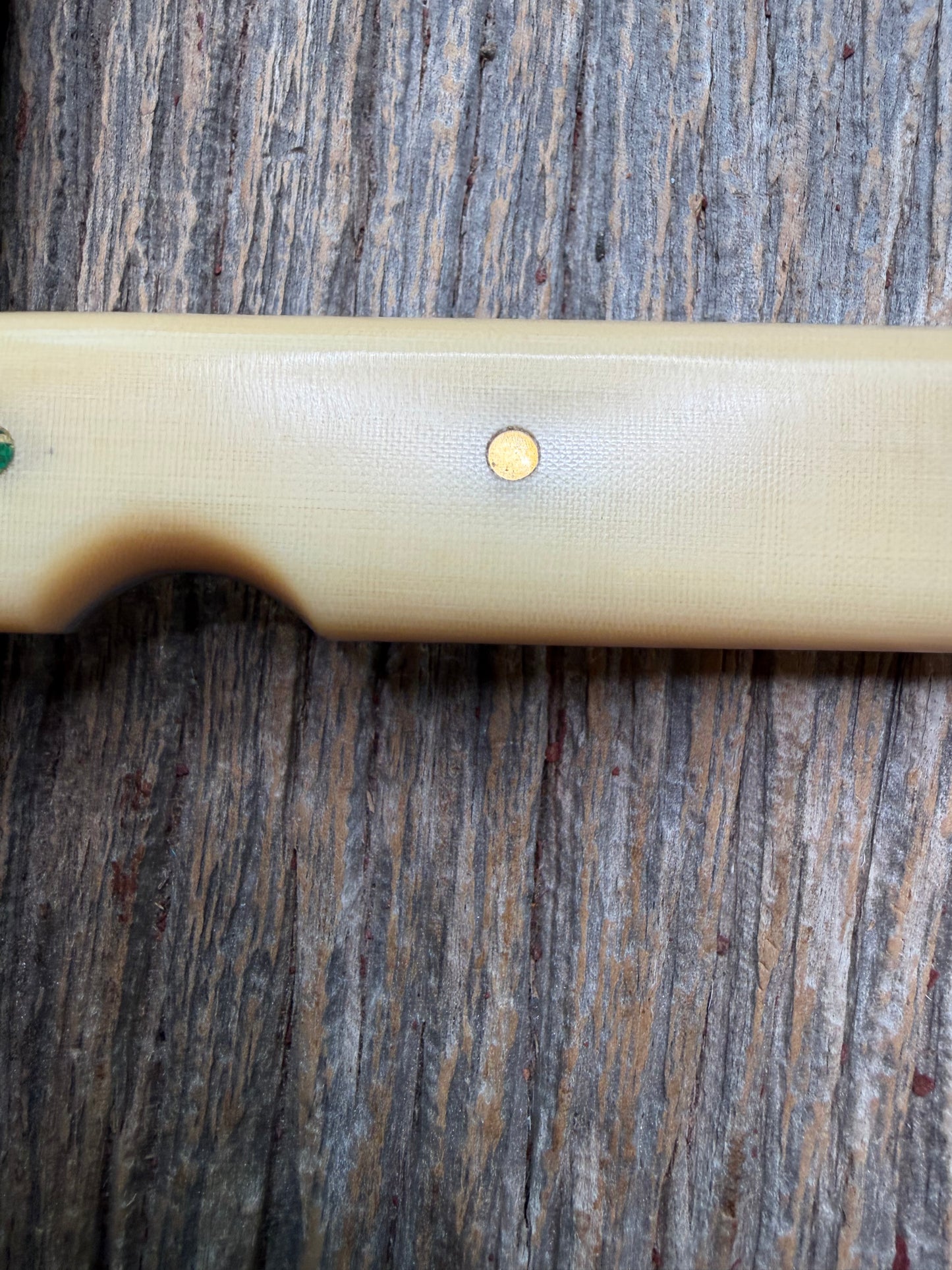 Nice rare Randall Knife Model 10-5 Fisherman in dealer supplied None Linen Micarta handle. Stainless Blade