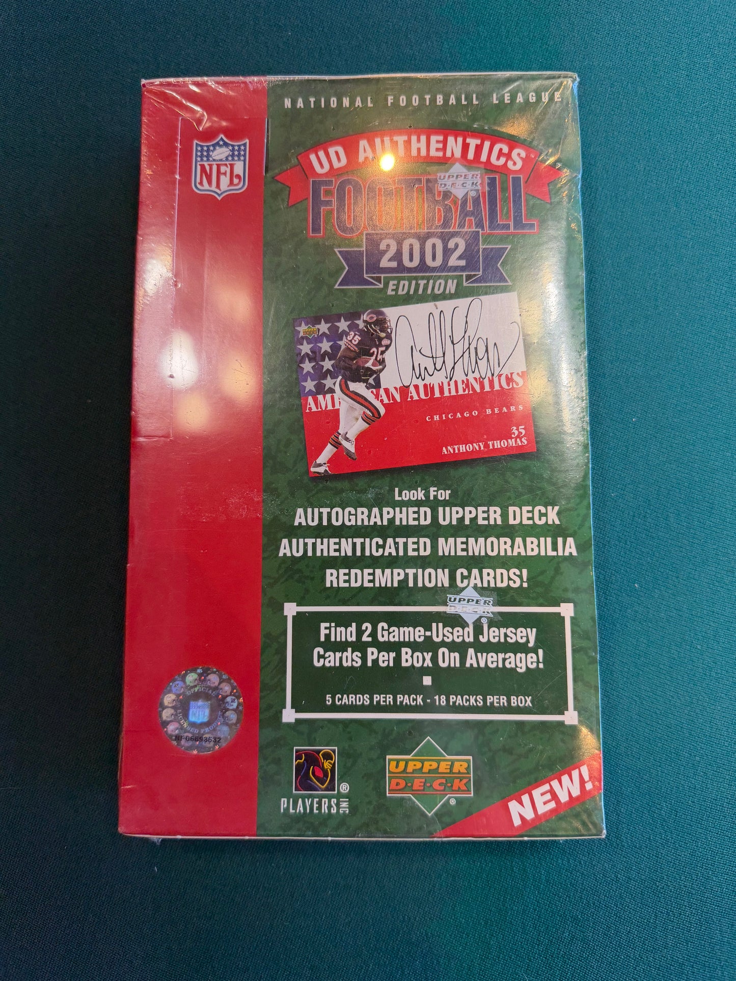 2002 Upper Deck Authentics Football Hobby Box Factory Sealed