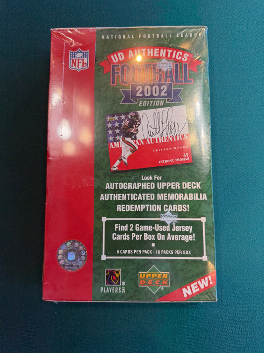 2002 Upper Deck Authentics Football Hobby Box Factory Sealed