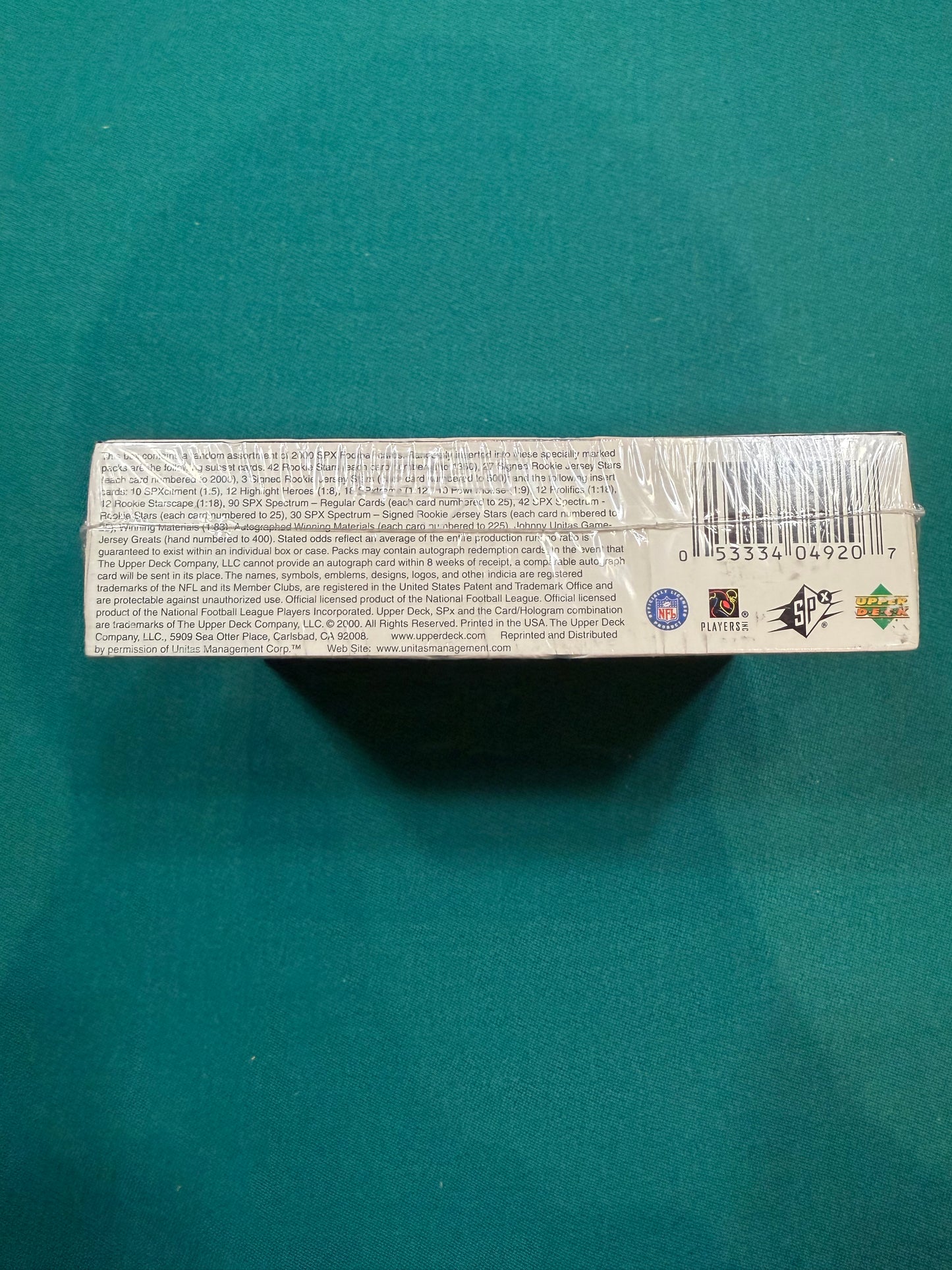 2000 Upperdeck SPX Football Hobby Box 18 packs per box. Brady Rookie Year Factory Sealed!