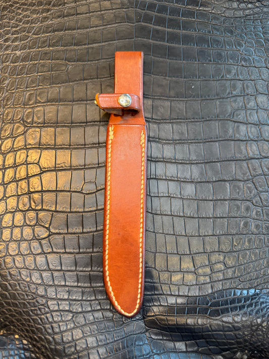 Randall Model 10-7 Sheath in Tan Leather made by Johnson Sheaths in the 90’s for Randall Knives.