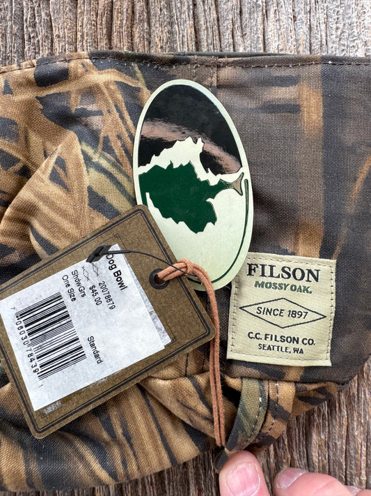 Filson x Mossy Oak Tin Cloth Dog Bowl 20078679 MADE IN USA Camo ShadowGrass Soft