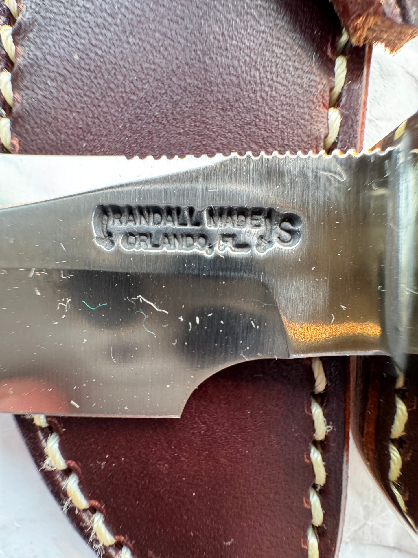 New in Paper Randall Knife Model #8-4 Old Style Trout And Bird Stag Handle