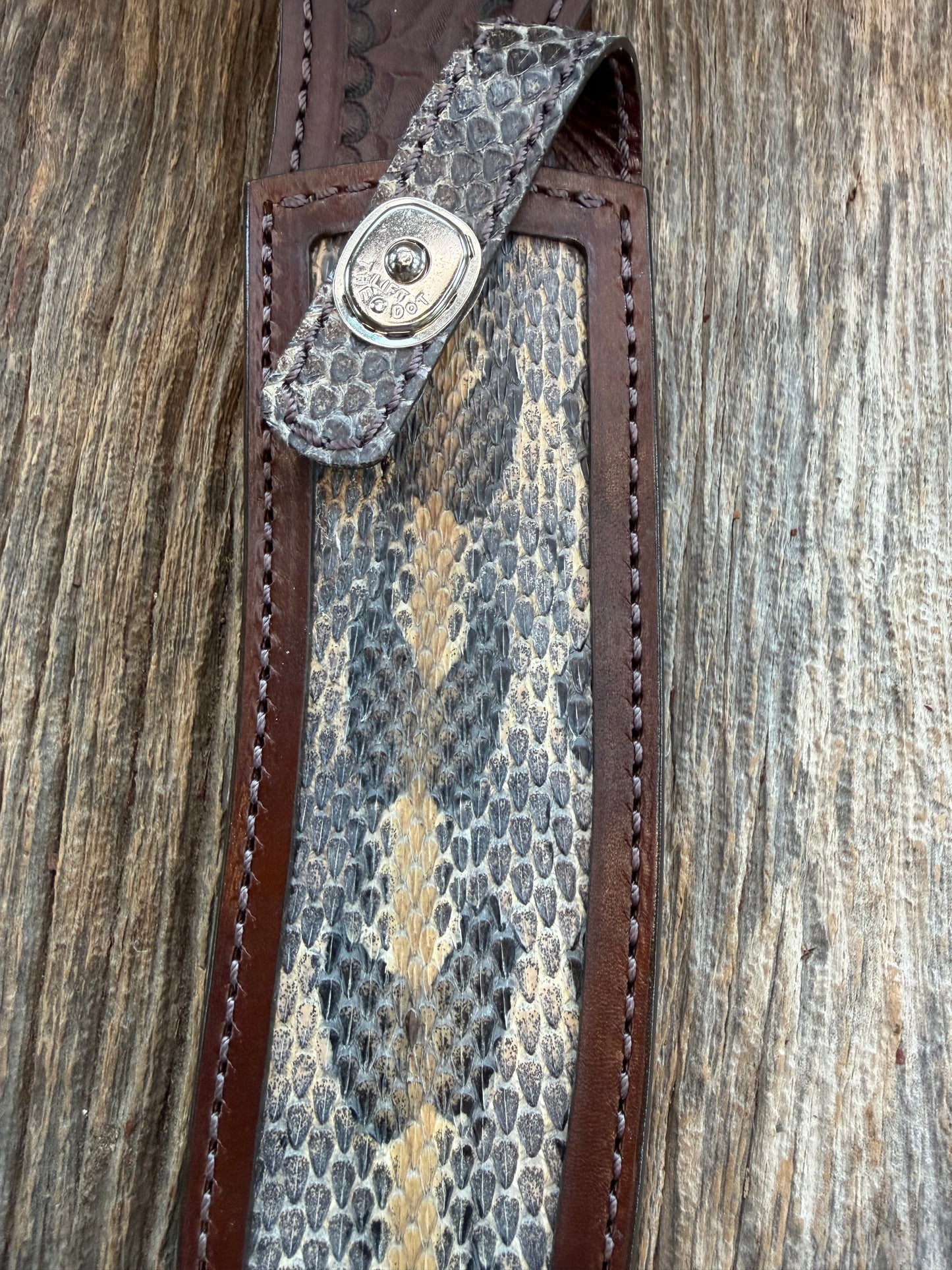 Randall Model 12-11 and 12-8 Large and Small Sasquatch  pair in Exotic Canebreak RattleSnake. An absolute gem 1/1 pair from Treeman Sheaths. Tremendous colors on this one.