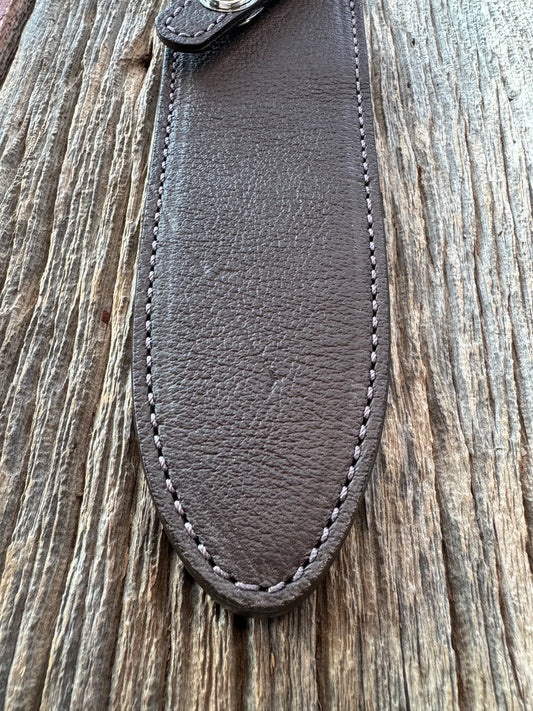 Randall Model Clinton Special Sheath in Exotic Cape Buffalo in Dark Brown Leather from Treeman.