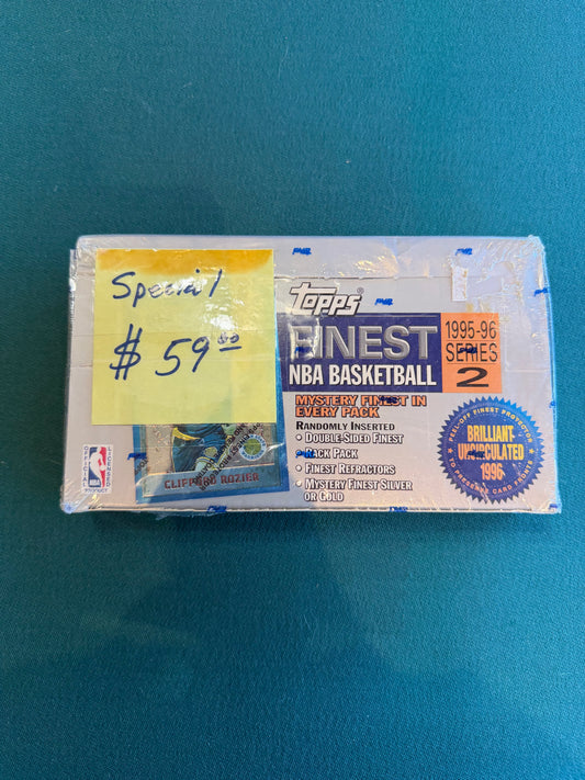 1995-1996 Topps Finest Series 2 Basketball Hobby Box - Factory Sealed 24  packs per box, 5 cards per pack.