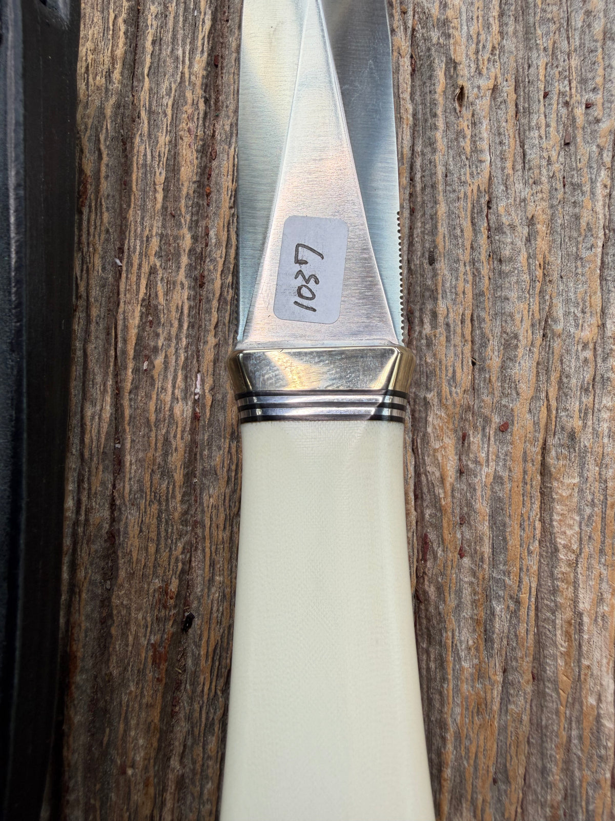 Nice Randall Model “Gambler” 4 Inch in Ivorite Nickel hilt, Stainless, black and aluminum spacers.