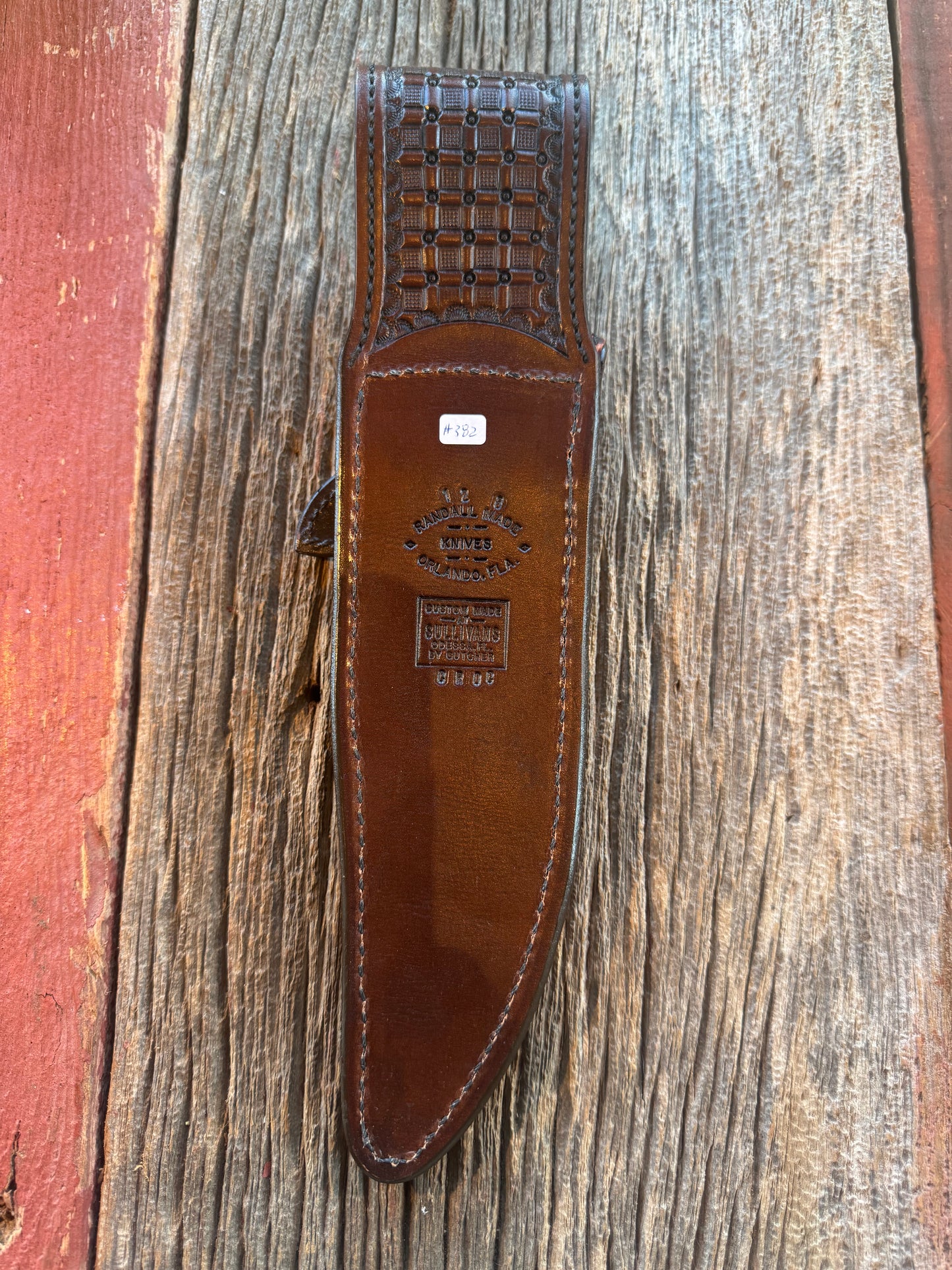New Randall Model 12-8 Big Bear Sheath in Exotic Natural Croc Anus ( very rare) Custom Made at Sullivan’s by Gutcher.