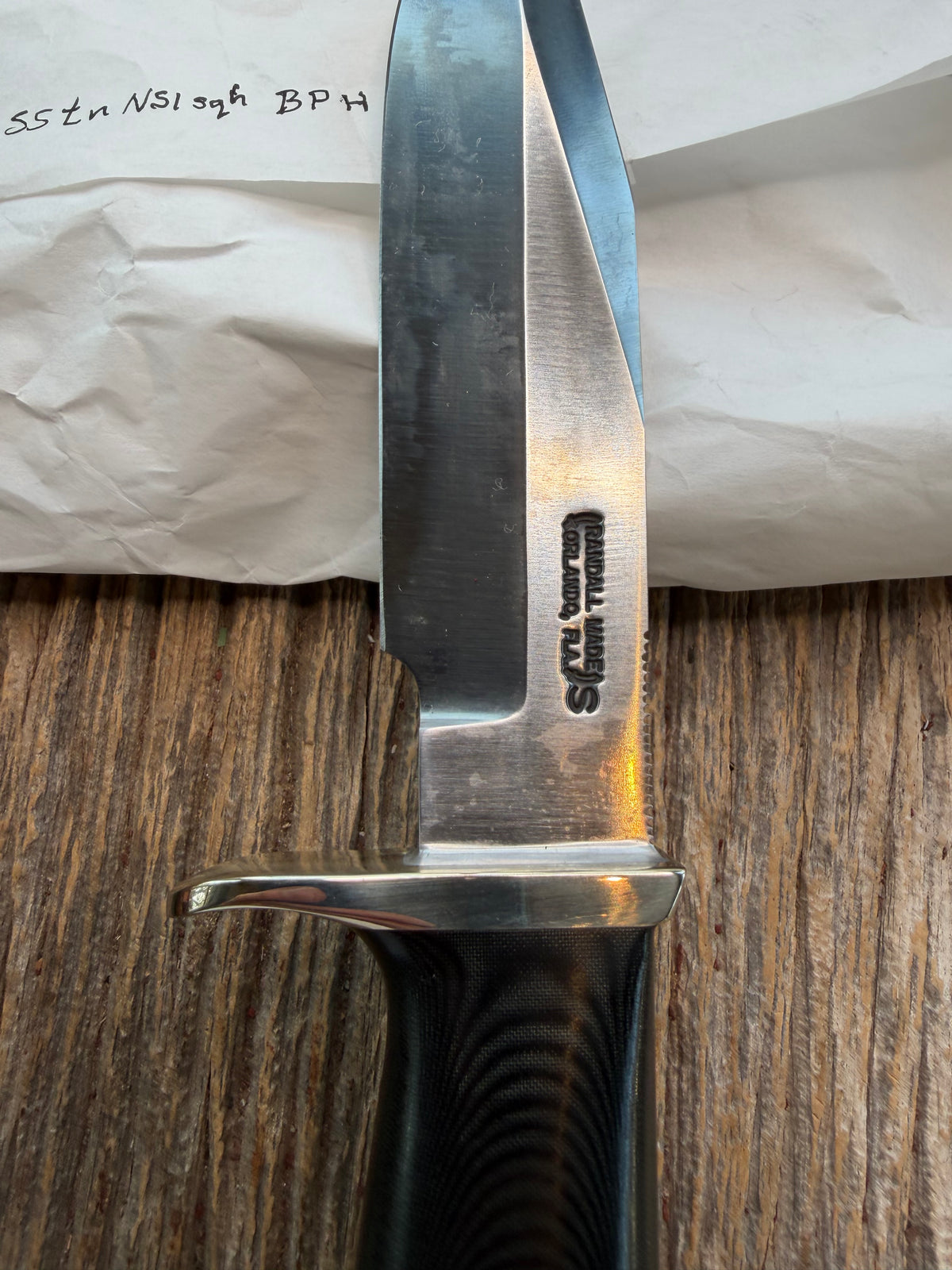 New in paper Randall Model 15-5 1/2 Airman Black Micarta Handle Stainless Nickel Silver Lanyard