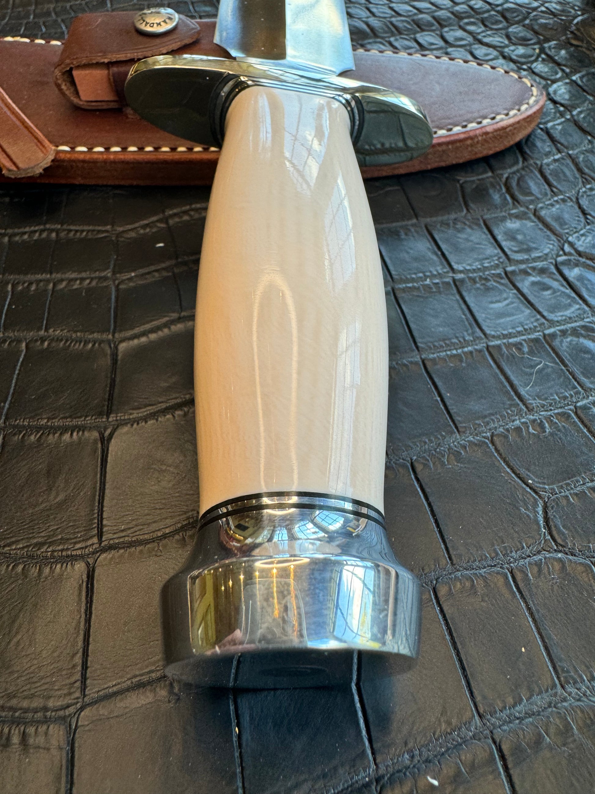 New in Paper Randall Knife Clinton Special TC Nickel Hilt Stainless Steel Resin