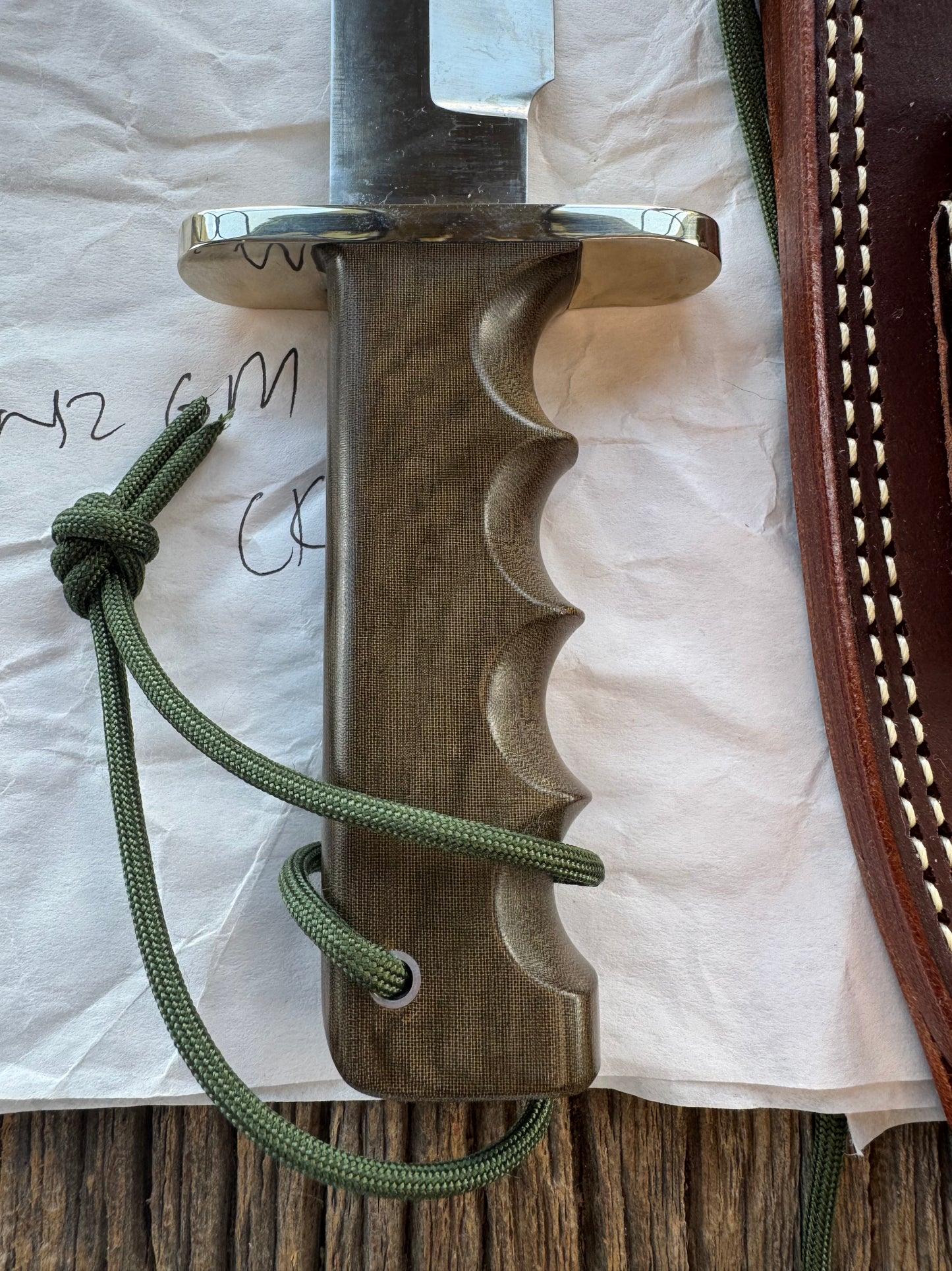 New in Paper Randall Knife Model 14 Green Micarta Nickel Hilt Full Tang Stainless