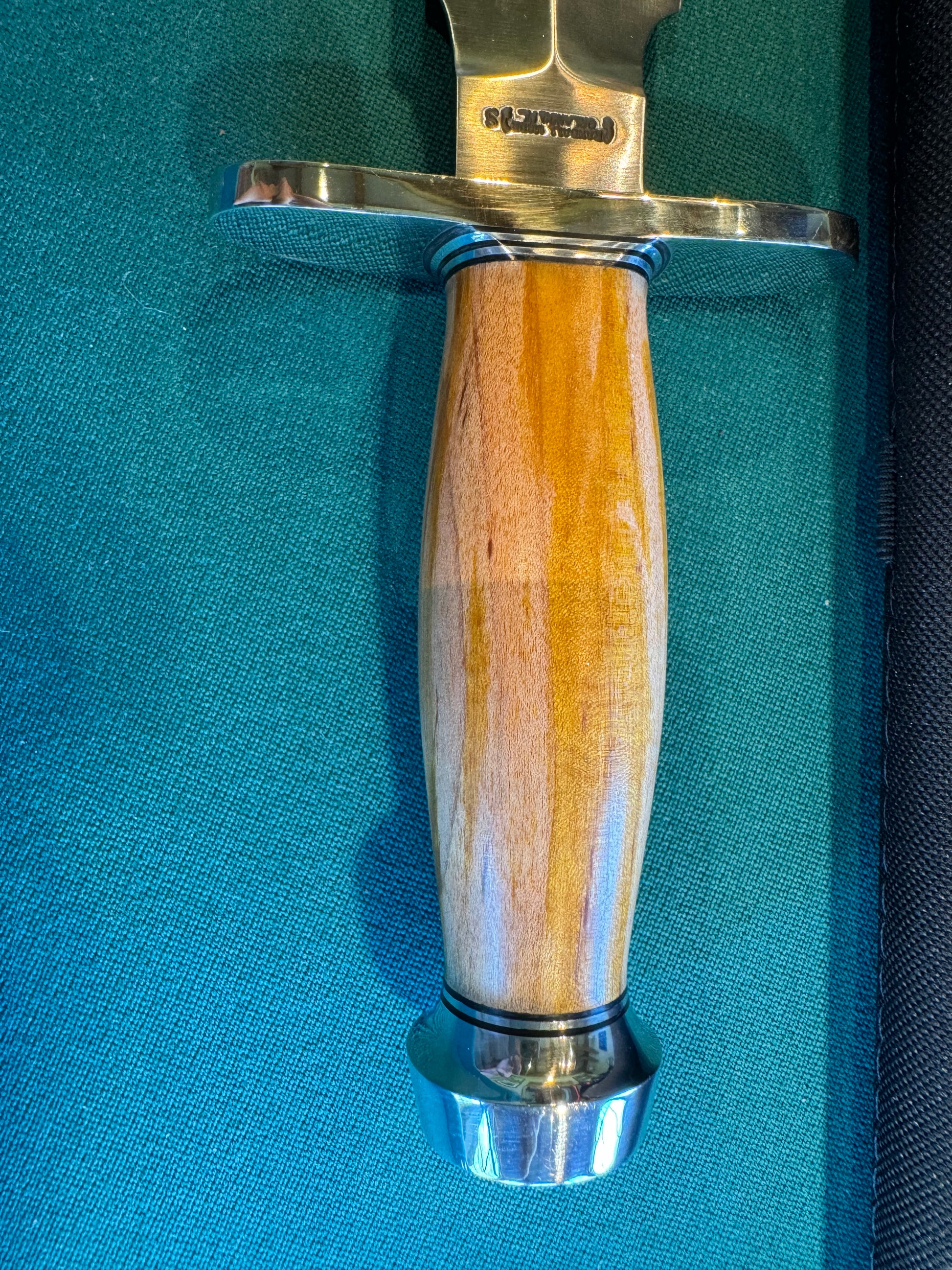 New in Paper Randall Knife Clinton Special TC Nickel Hilt Stainless Steel Cedar Wood Handle.