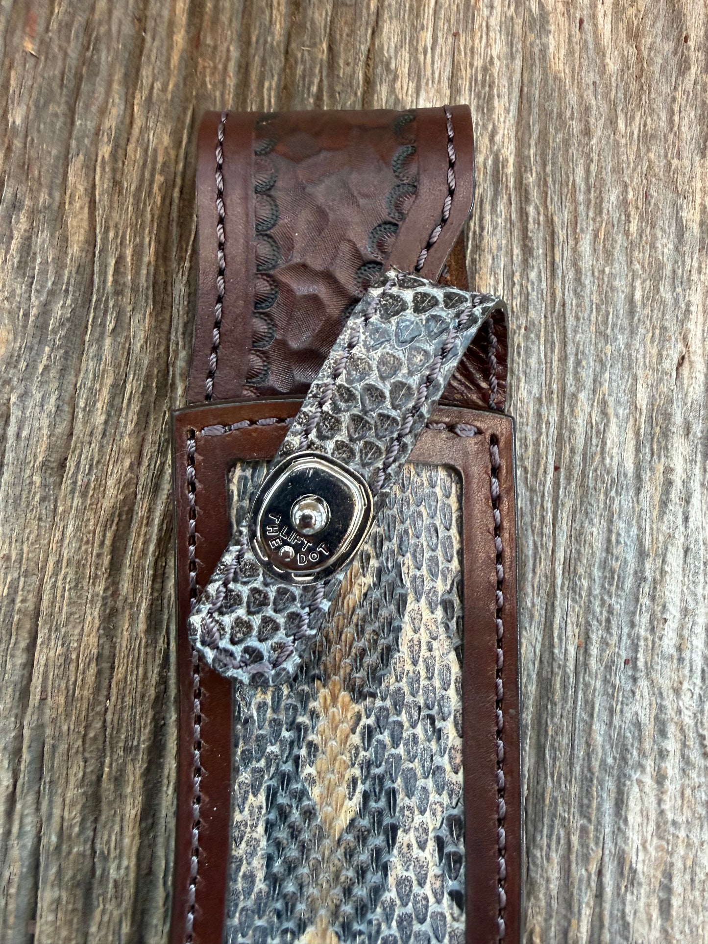 Randall Model 12-11 and 12-8 Large and Small Sasquatch  pair in Exotic Canebreak RattleSnake. An absolute gem 1/1 pair from Treeman Sheaths. Tremendous colors on this one.
