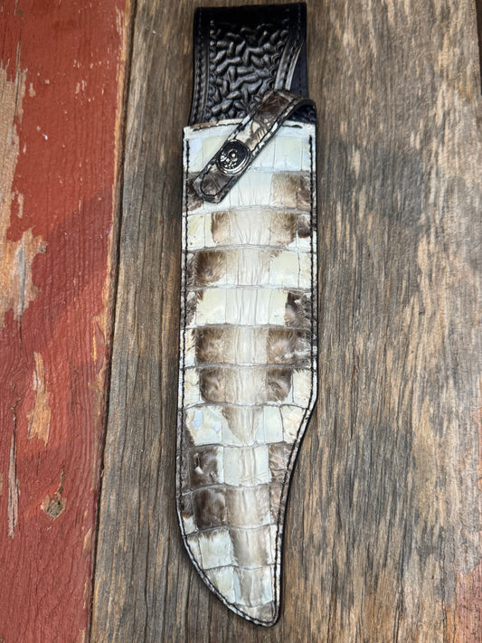 Randall Model 12-11 “Smitty” Sheath in Exotic Natural Crocodile from Treeman.
