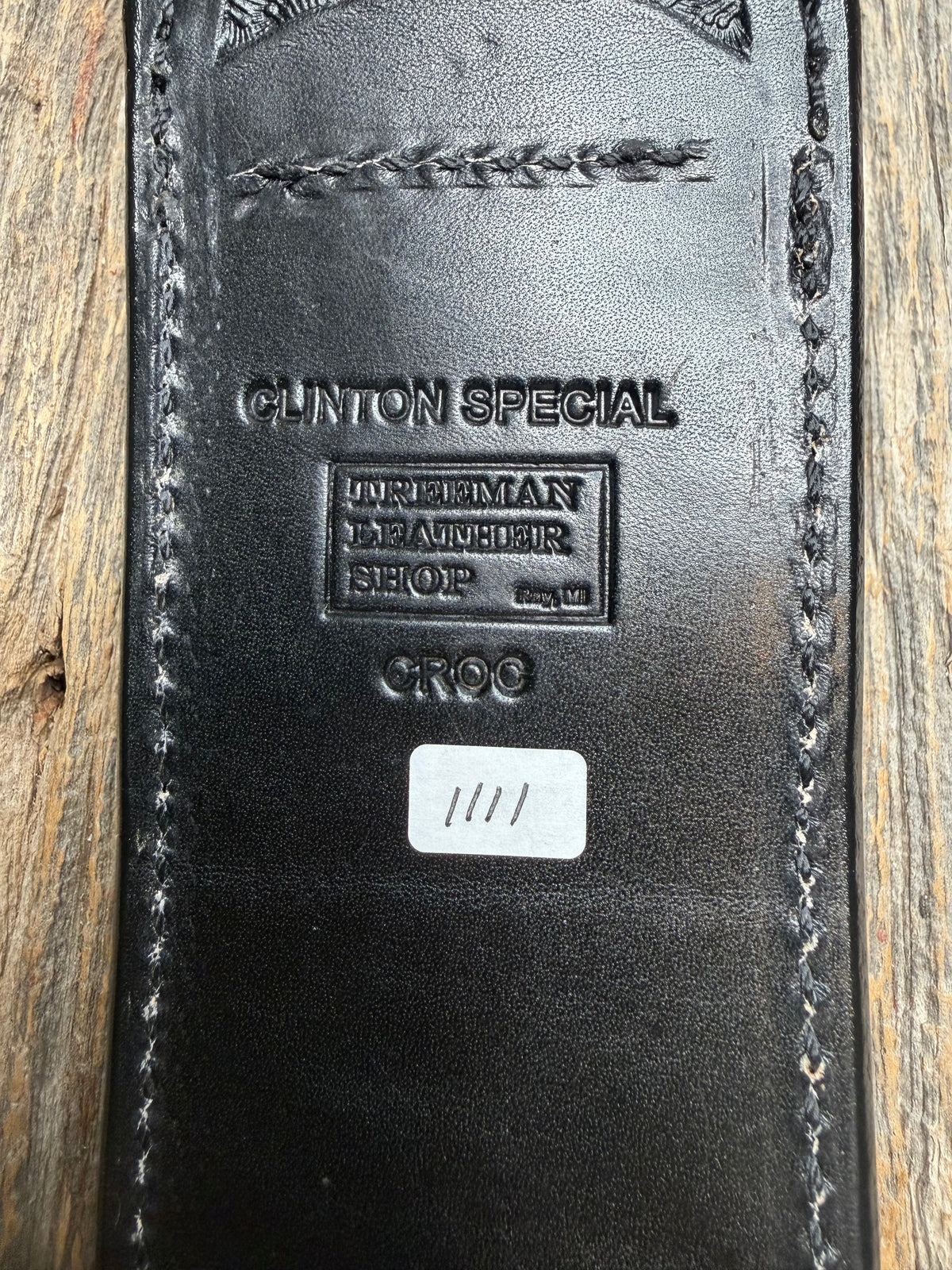 New Randall Model Clinton Special Sheath in Exotic Black Matte Crocodile from Treeman with the newest Black Canteen snap. Killer sheath.