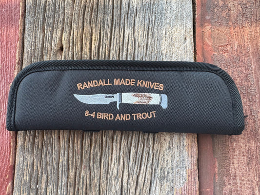 New Robbins Custom Knife case Randall Model 8-4 Bird and Trout Silk threading 11 inch velvet interior usable case