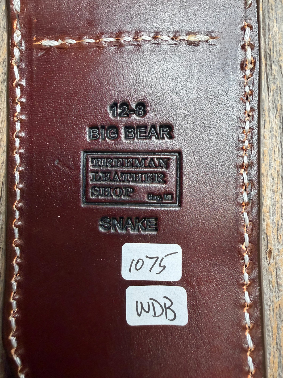 Randall Model 12-8 sheath with a Western Diamondback RattleSnake skin from Treeman Sheaths. Very dark skin and quite honestly the nicest one I’ve had in WDB.