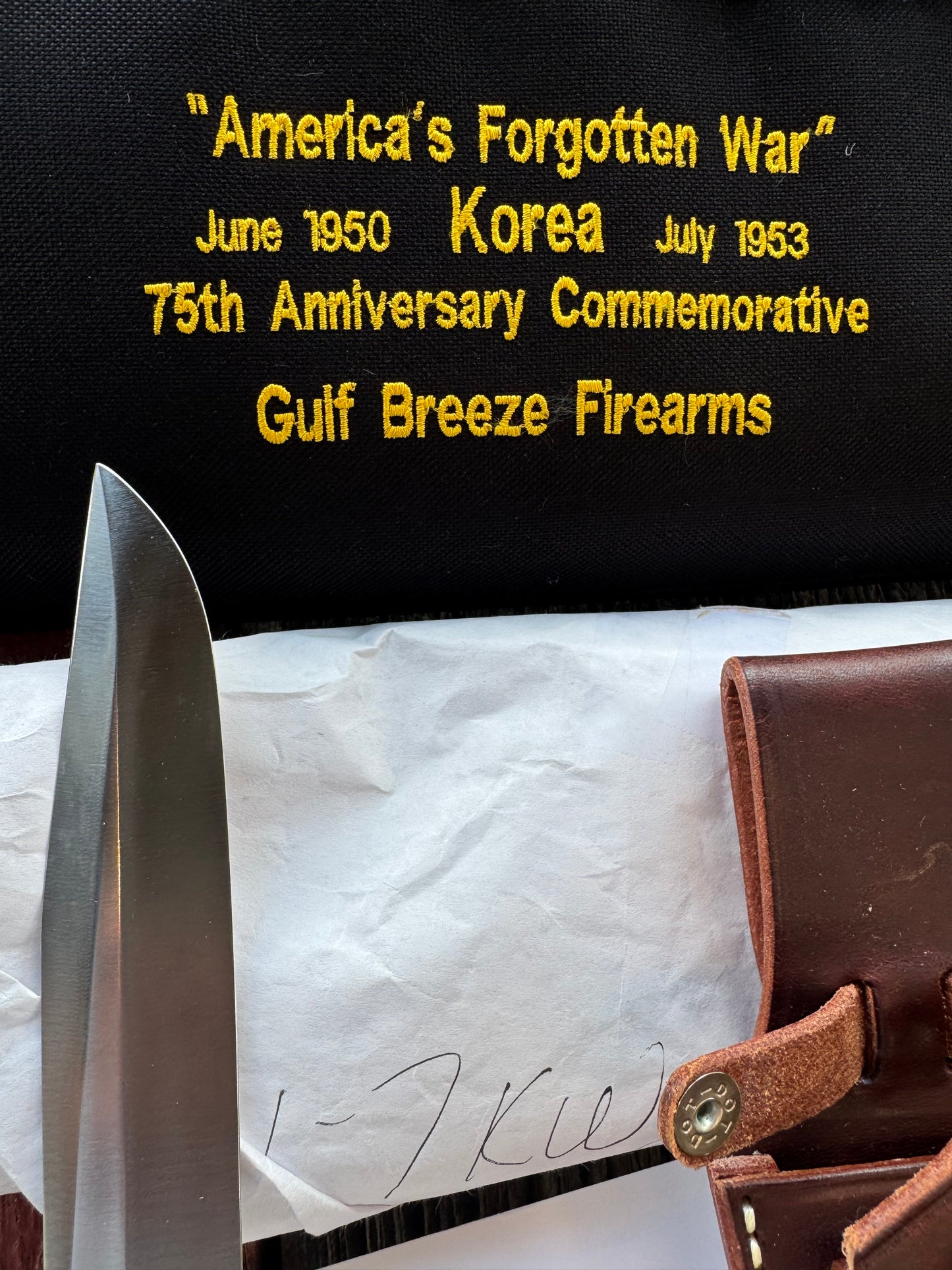 New in Paper Randall Knife Model 1-7 Korean War Commemorative 1 of 50 made Leather
