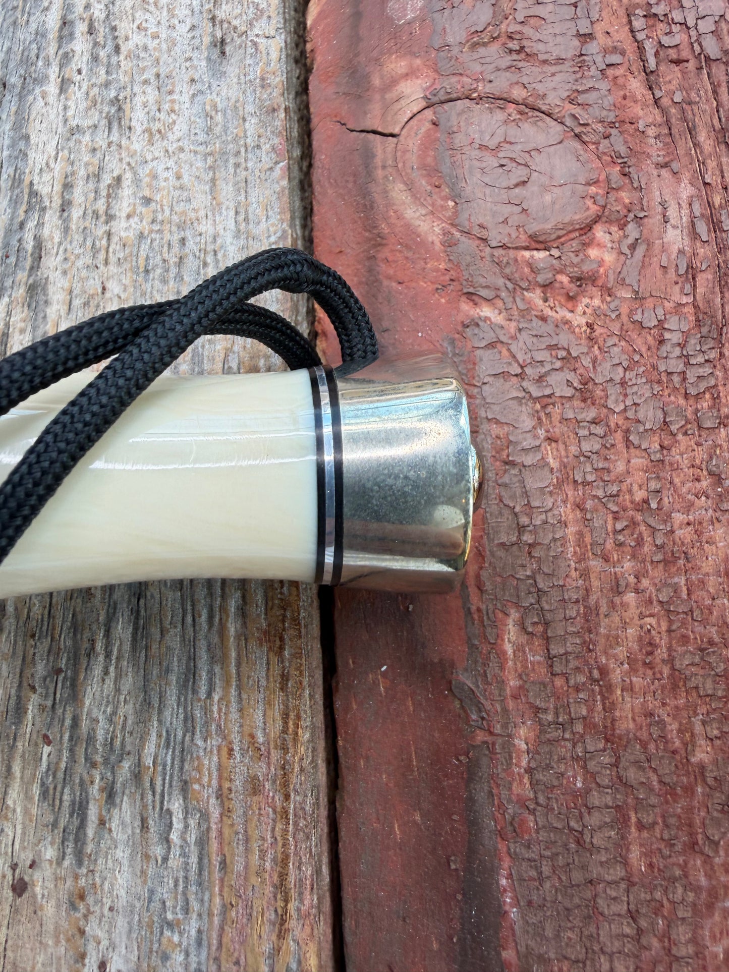 Rare Randall Model 12-9 AI Alternative Ivory etched in the blade, SS NSH + Buttcap Lanyard Wickersham Book noted, Lanyard