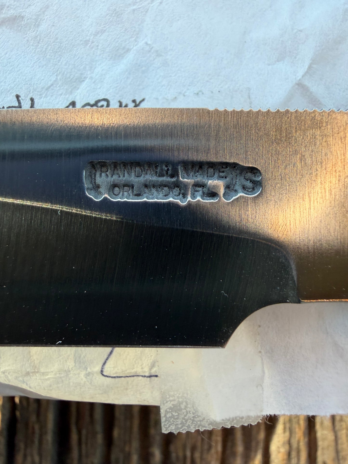 New in Paper Randall Non Catalog Model  Cattleman. Slab side Stag handle. Red and silver spacers. Stainless blade.