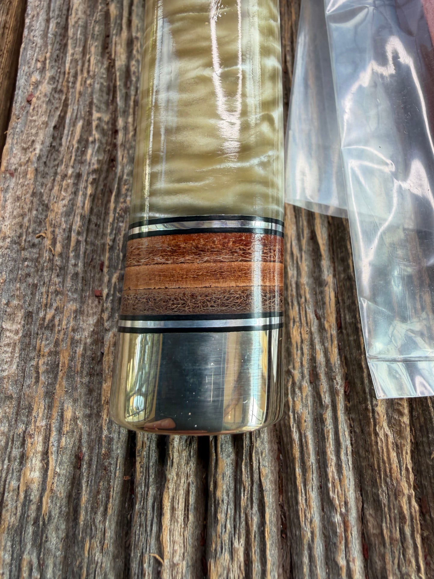 Randall Knife Model 26 Pathfinder (new in paper) Beautiful piece of Musk Ox Black and Aluminum and leather spacers, NSH and buttcap.