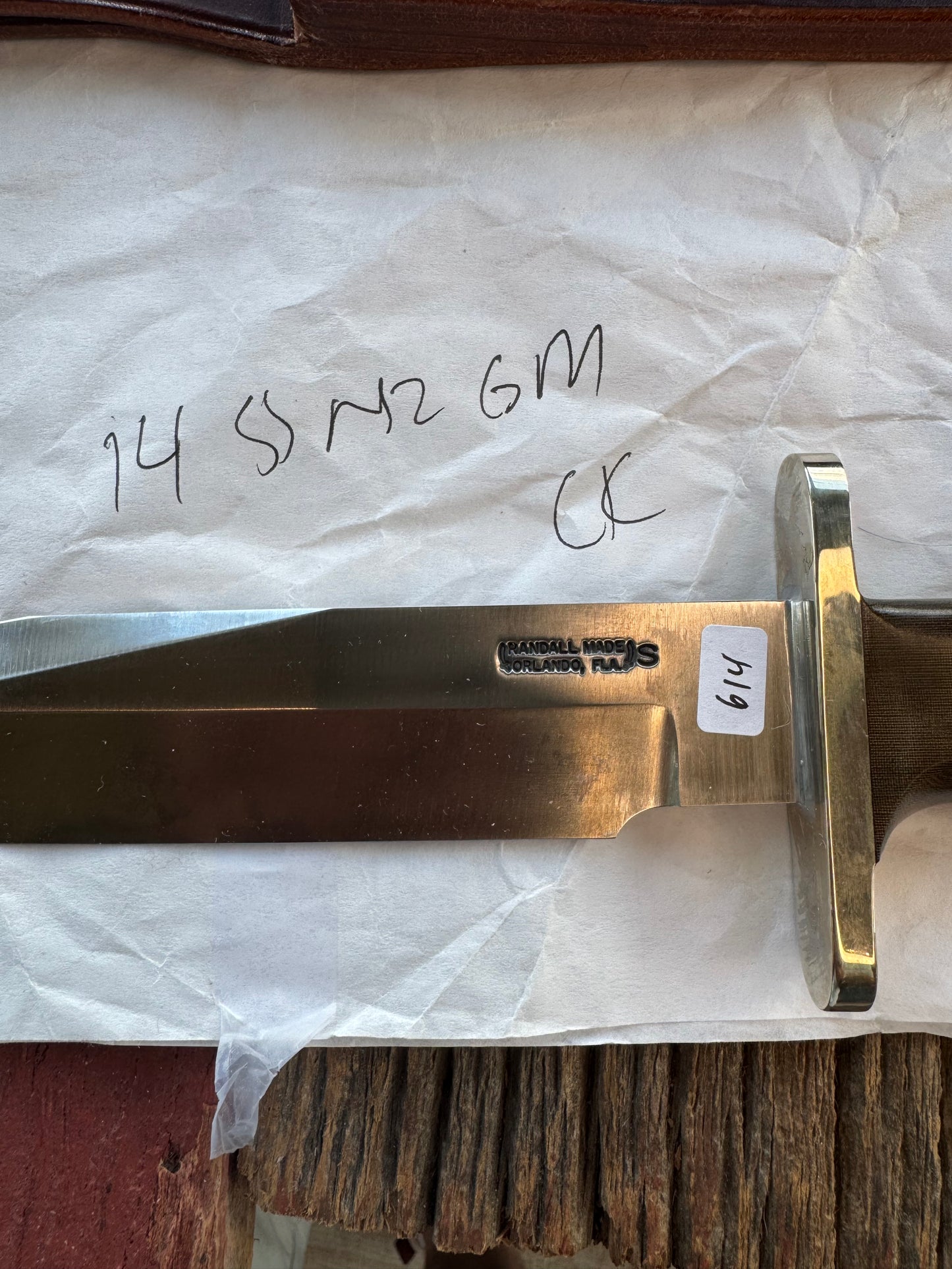 New in Paper Randall Knife Model 14 Green Micarta Nickel Hilt Full Tang Stainless