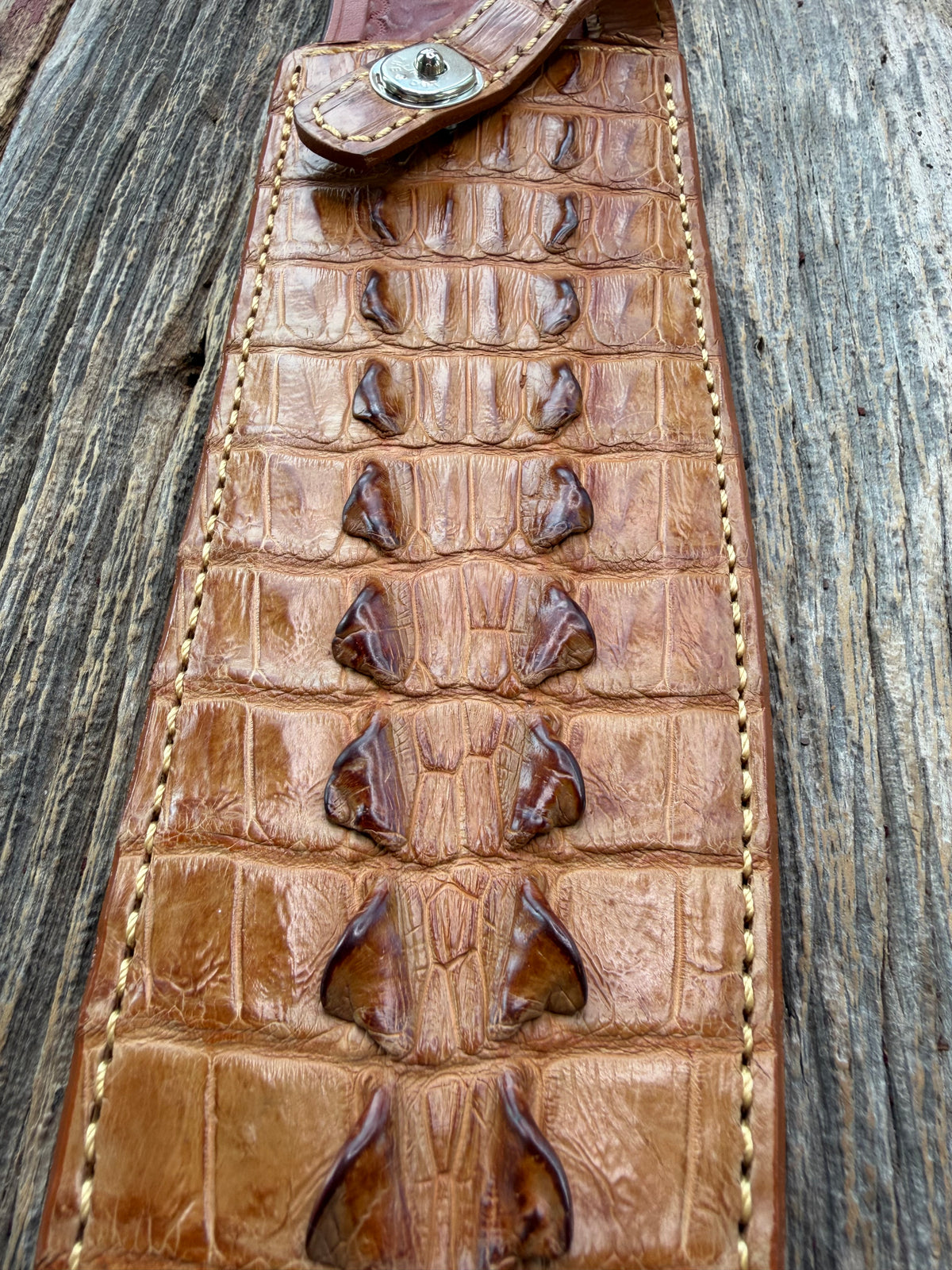 Randall Model 12-11 Large Sasquatch (Tail) Sheath in Exotic Tan Hornback Crocodile by Treeman.
