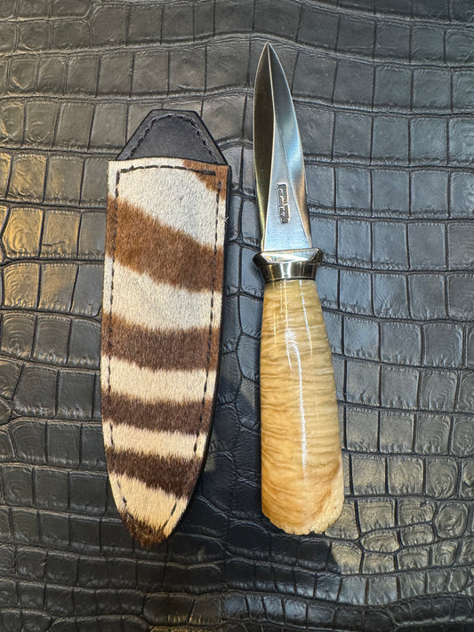 Randall Model 24 “Guardian” Sheath in Exotic Zebra by Treeman. (Sheath only)