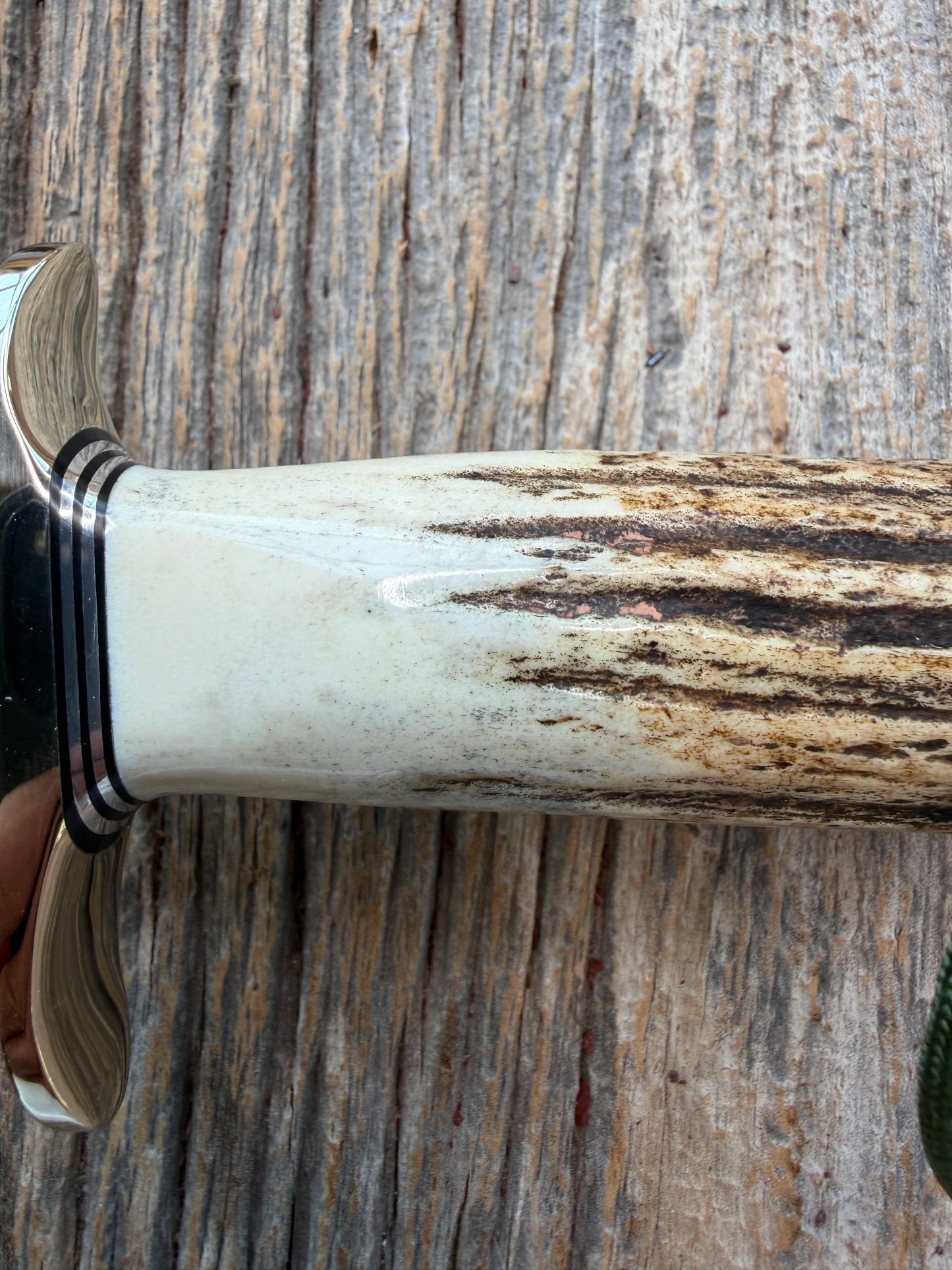 Nice Randall Made Knife Model 1-8 Stag , Carbon steel, Black and Aluminum spacers, Nickel Silver Hilt, Aluminum butt cap.