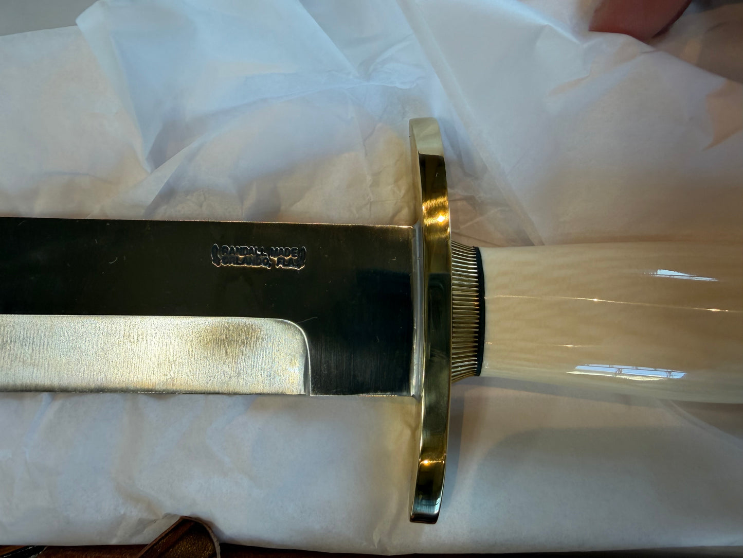 New in Paper Model 12-11 Confederate. Beautiful Dave Warthers Resin with a Brass forward curved hilt and Scalloped brass collar and coolie butt cap.