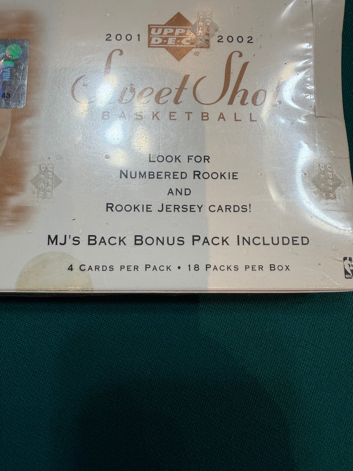 2001-02 Upper Deck Sweet Shot Basketball Hobby box Rookies plus MJ Bonus Pack 18 packs per box
