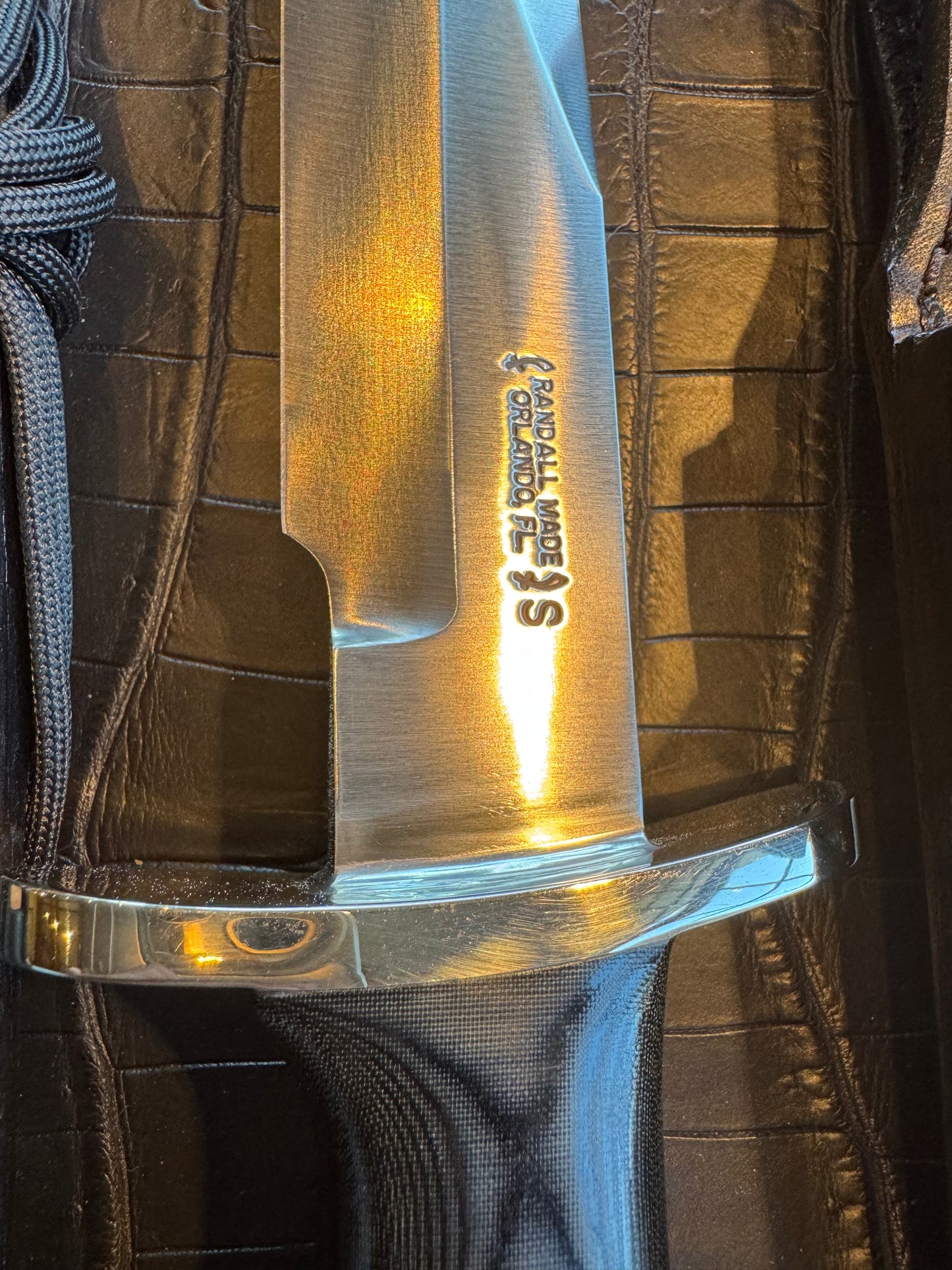 Very nice Randall Knife Buxton Fighter Black Micarta BF # 1097 Stainless Blade plus Elephant Treeman