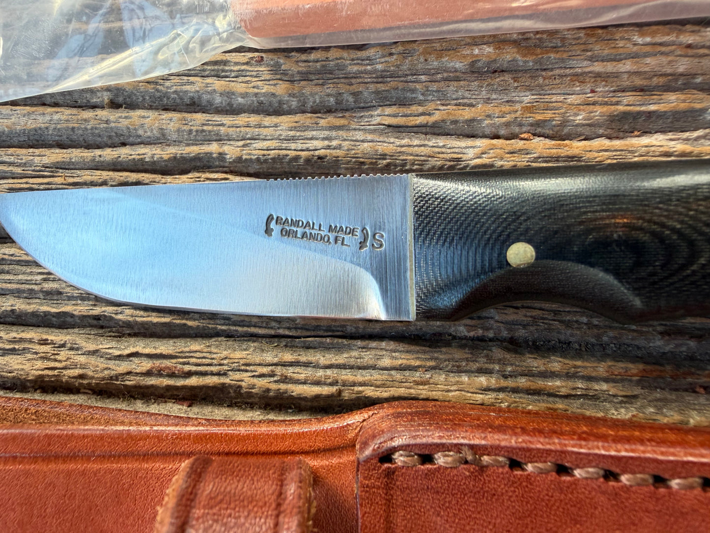 Randall Knife Model 10-3 Fisherman Black Micarta Stainless Steel Lanyard