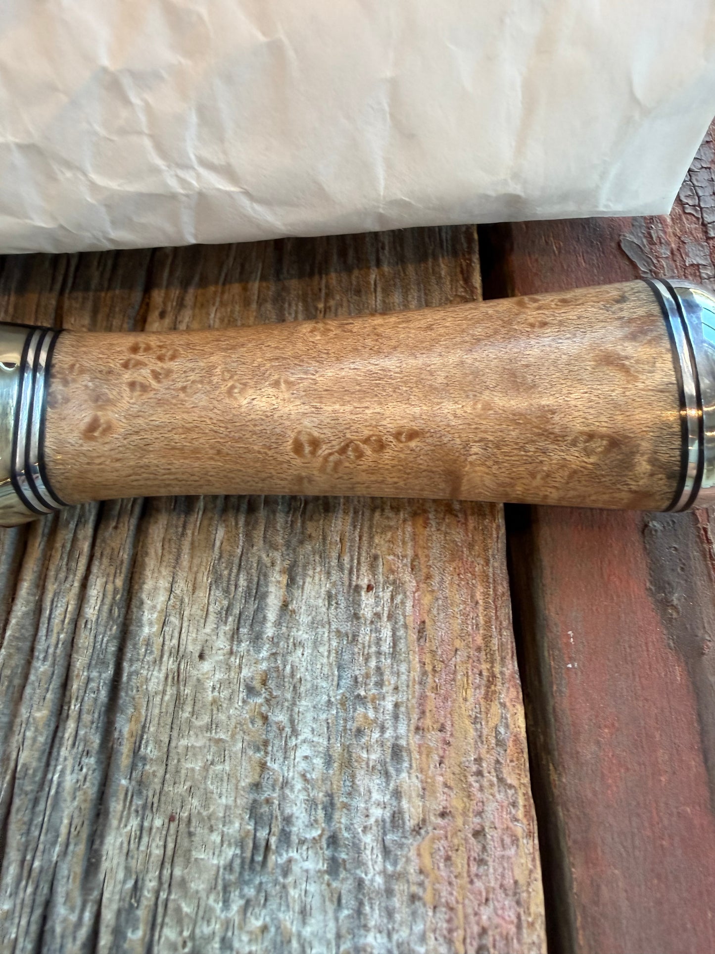 New in Paper Randall Model “Gambler” 4 Inch in Maple Wood, Nickel hilt, Stainless, black and aluminum spacers.