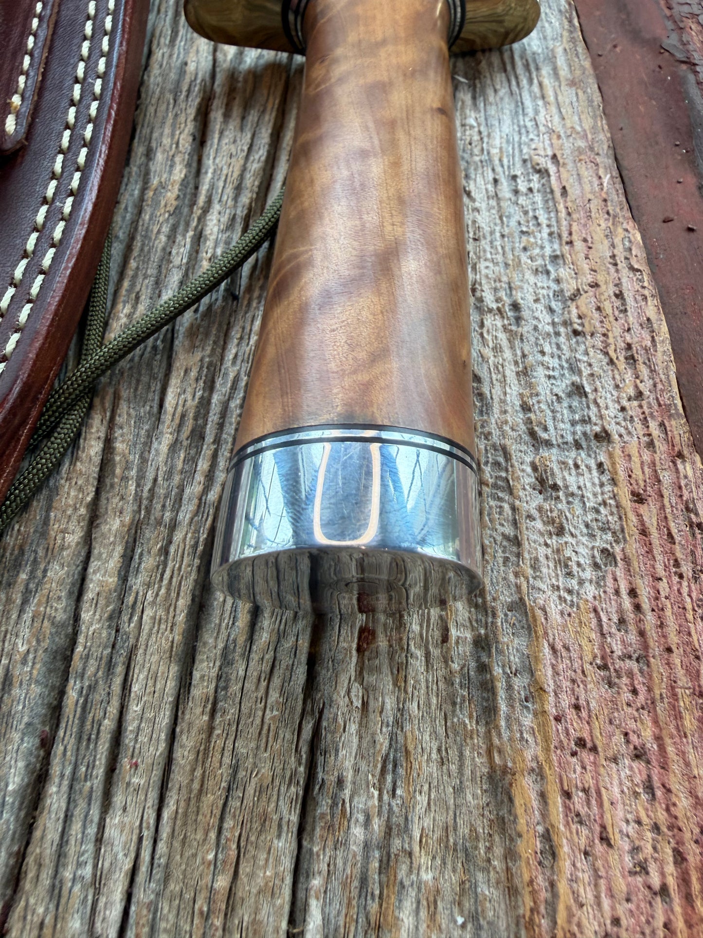 Randall Knife Model 14-7.5 Thuya Burl Handle with fissure, SS , NSH, black silver spacers