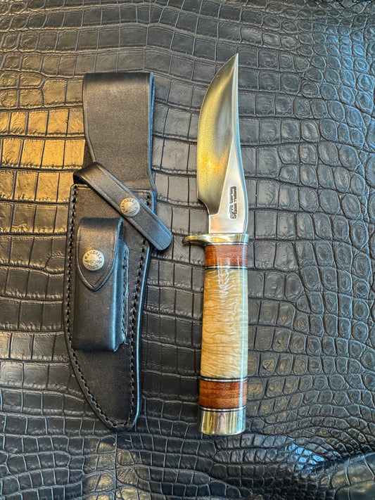 Randall Model 27 Musk Ox and stacked Leather Stainless Steel NSH