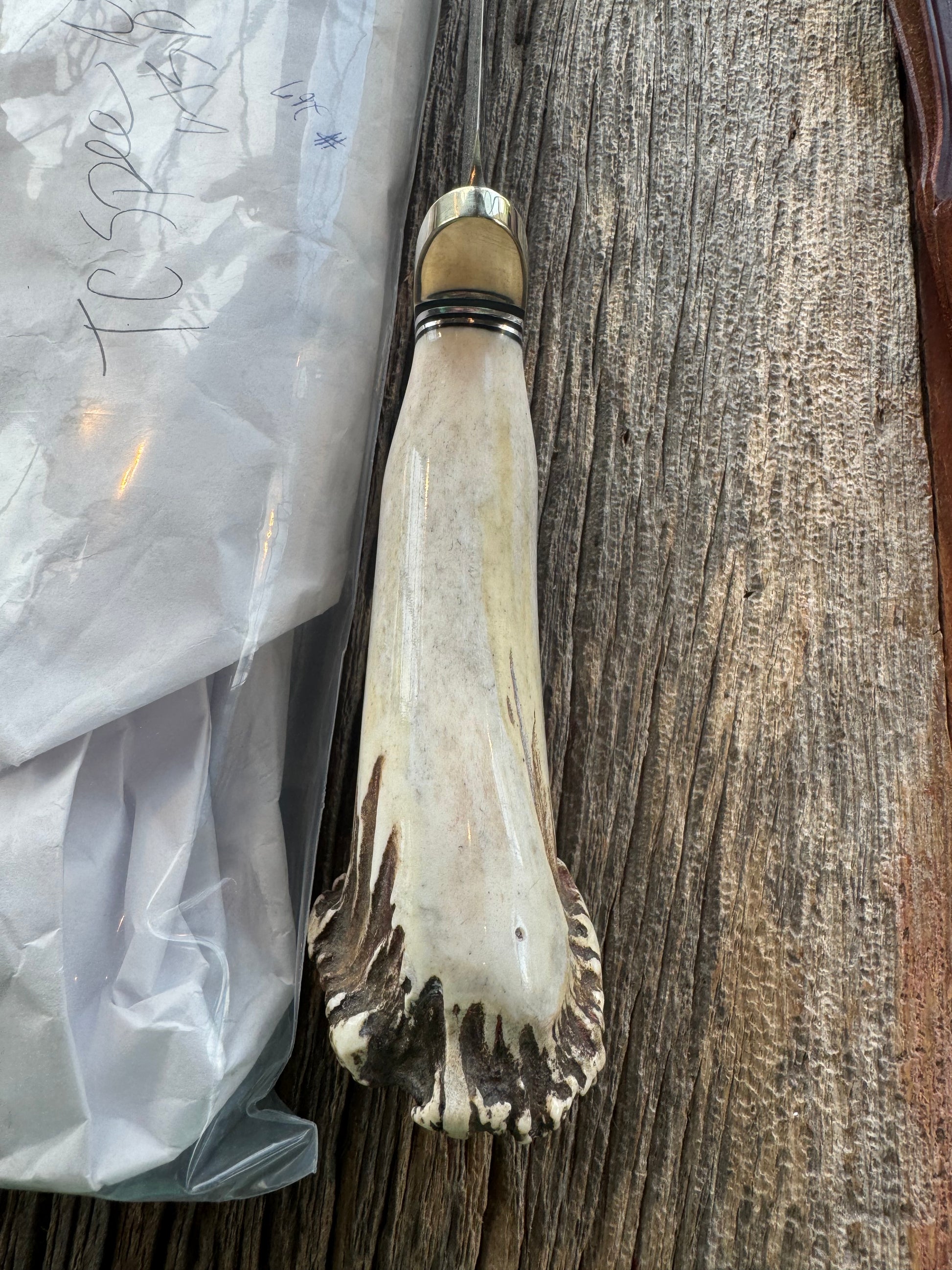 Randall Model Clinton Special in a gorgeous piece of Polished Crown Stag. Nickel Silver Hilt and a natural exposed end. Stainless,