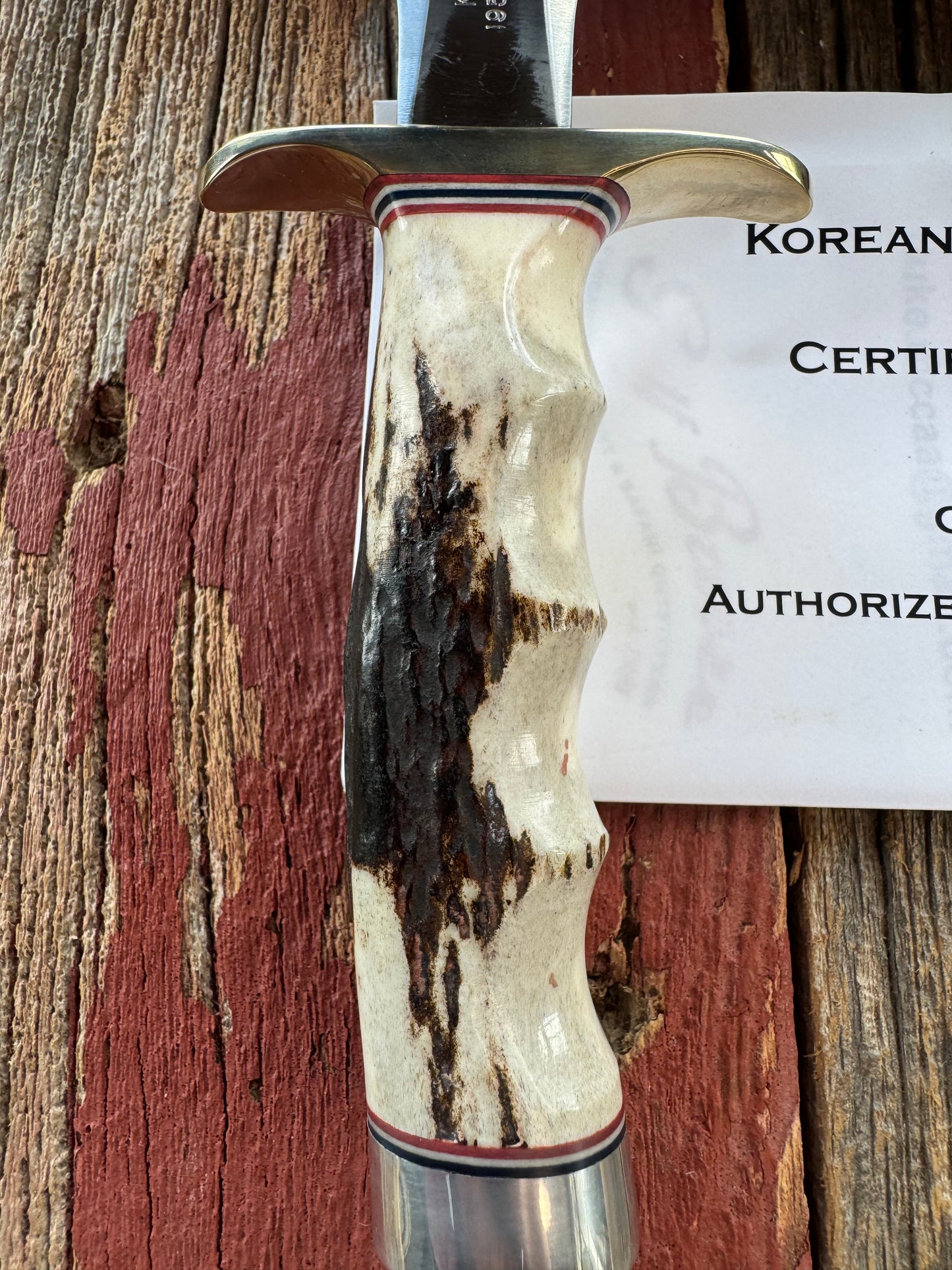 New in Paper Randall Knife Model 2-7 Korean War Commemorative 1 of 50 made Stag with finger grooves.