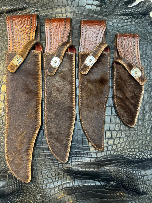 Limited Edition Set of Four Sheath’s. A Randall Model 12-11, Model 12-9, Model 12-8, Model 19-5. All in Exotic African Sable Fur. Limited to just 9 sets this being #6 of 9 by Treeman.