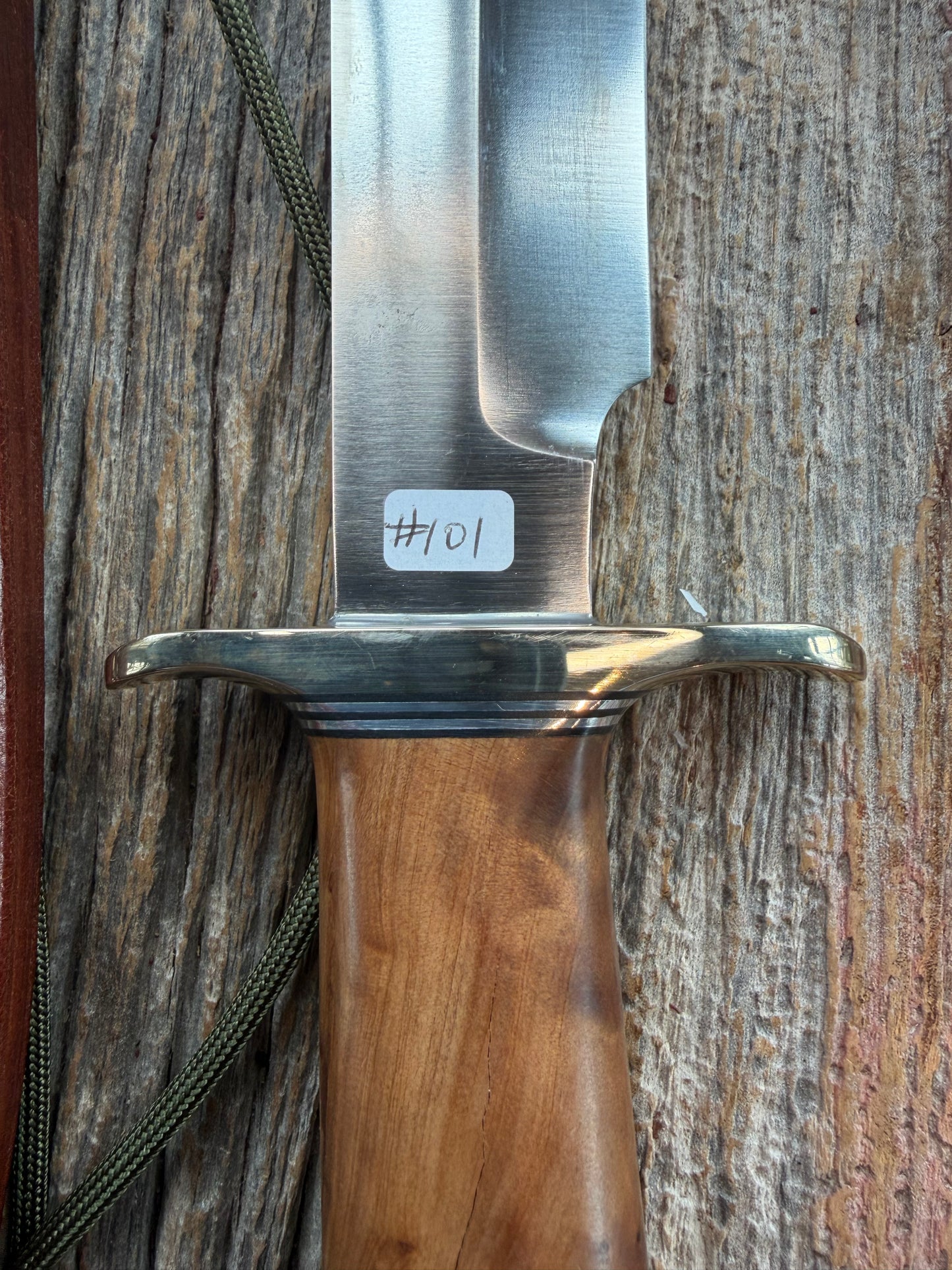 Randall Knife Model 14-7.5 Thuya Burl Handle with fissure, SS , NSH, black silver spacers