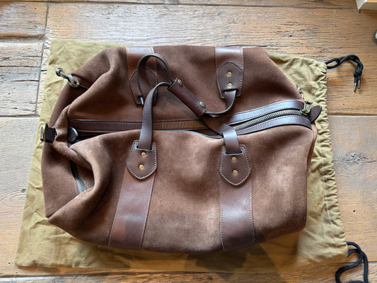 Grail Filson Rugged Suede Duffle Dark Tobacco New Without Tags ( big savings)