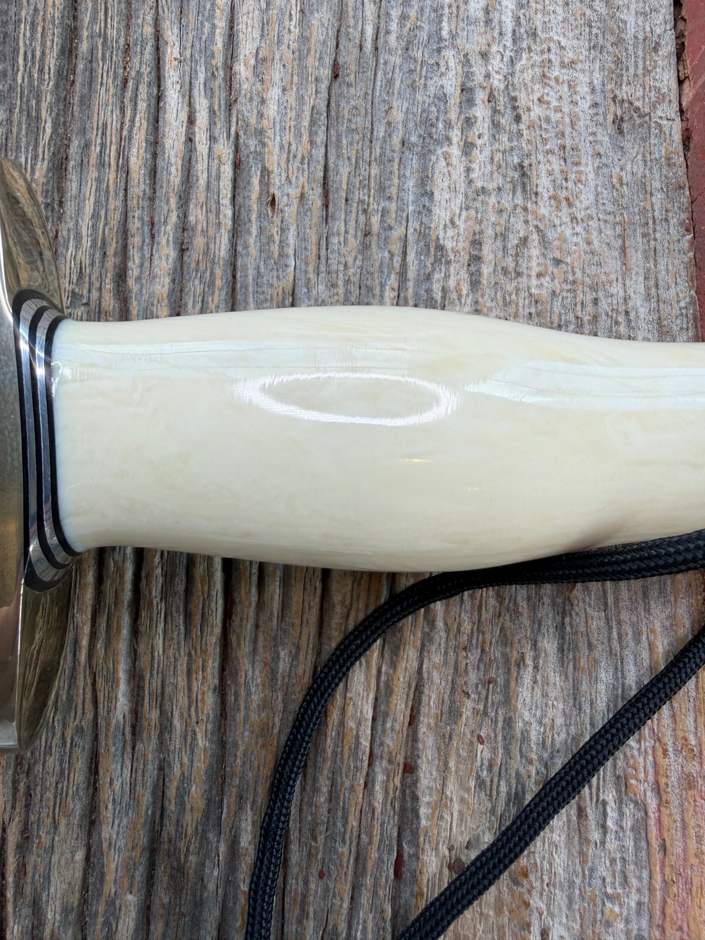 Rare Randall Model 12-9 AI Alternative Ivory etched in the blade, SS NSH + Buttcap Lanyard Wickersham Book noted, Lanyard