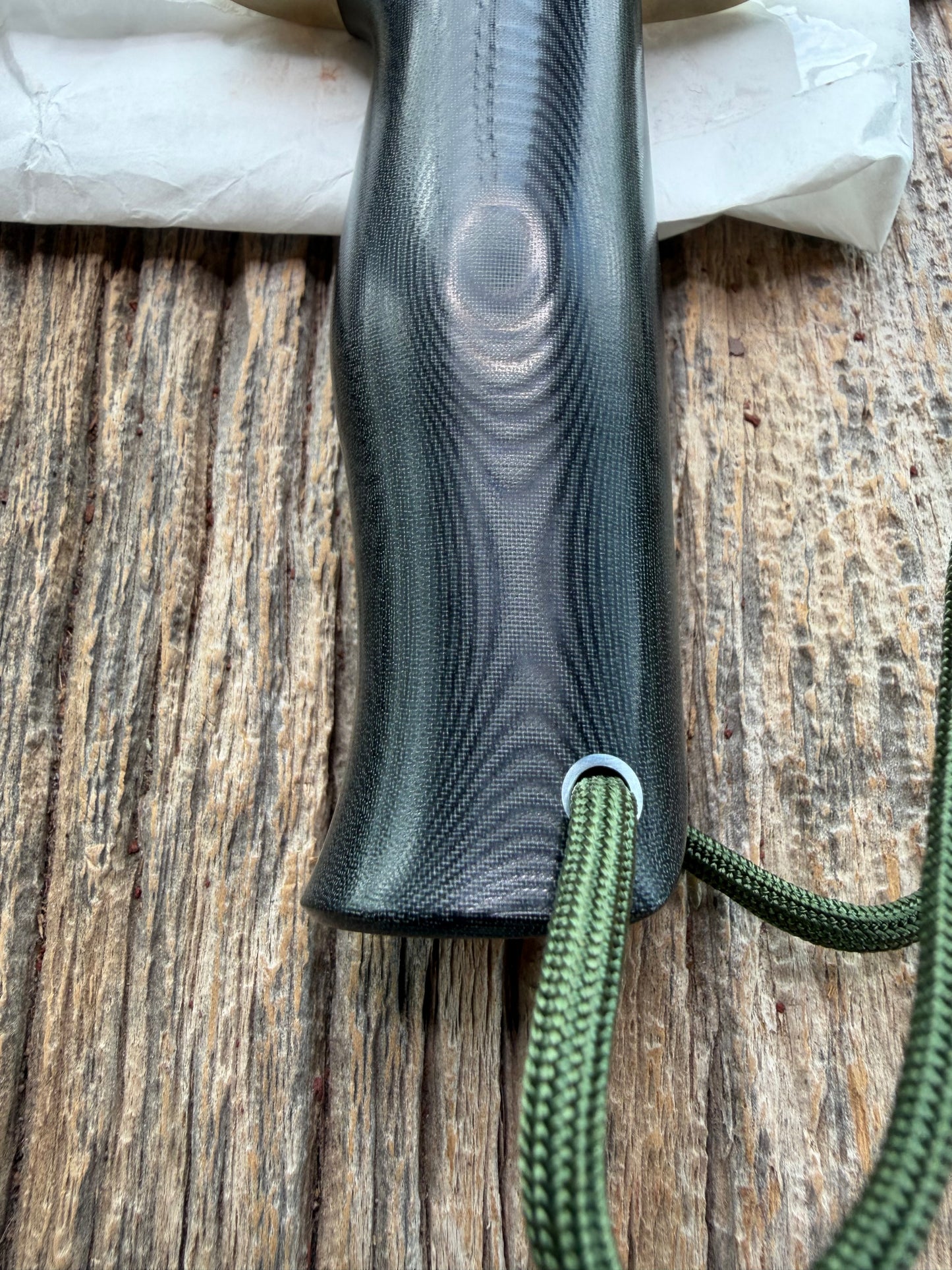New in Paper Randall Model 14-7.5 in Black Micarta handle, Nickel Silver Hilt, Stainless steel, Sawteeth and Lanyard.