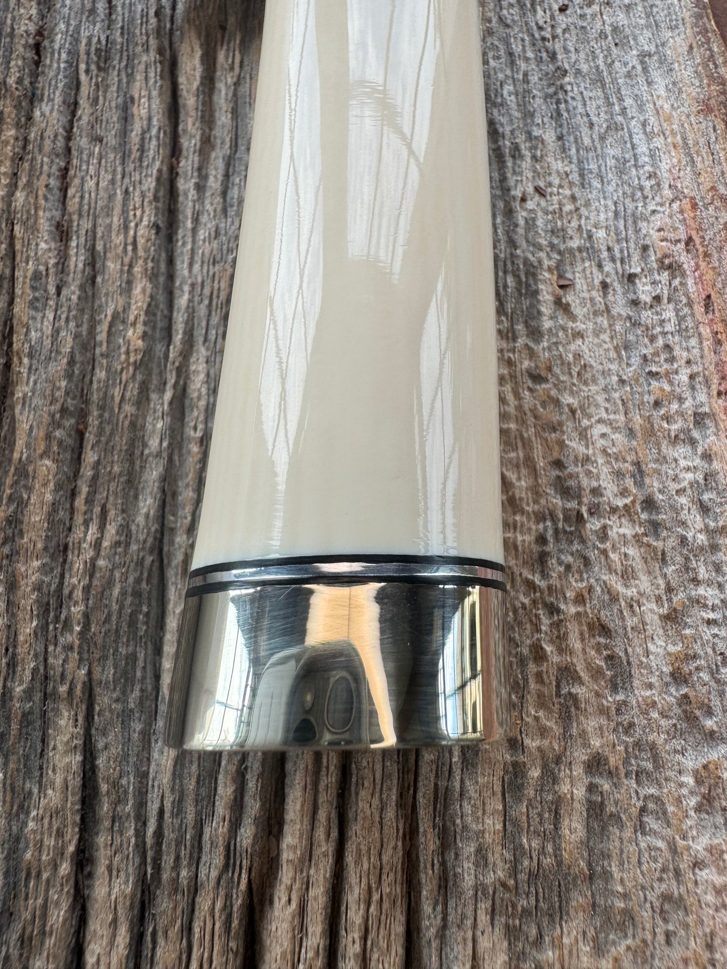 New in paper Randall Model 19-5 with a nice piece of customer supplied Dave Warthers Resin, Stainless Steel, Nickel Silver Hilt and Butt cap.