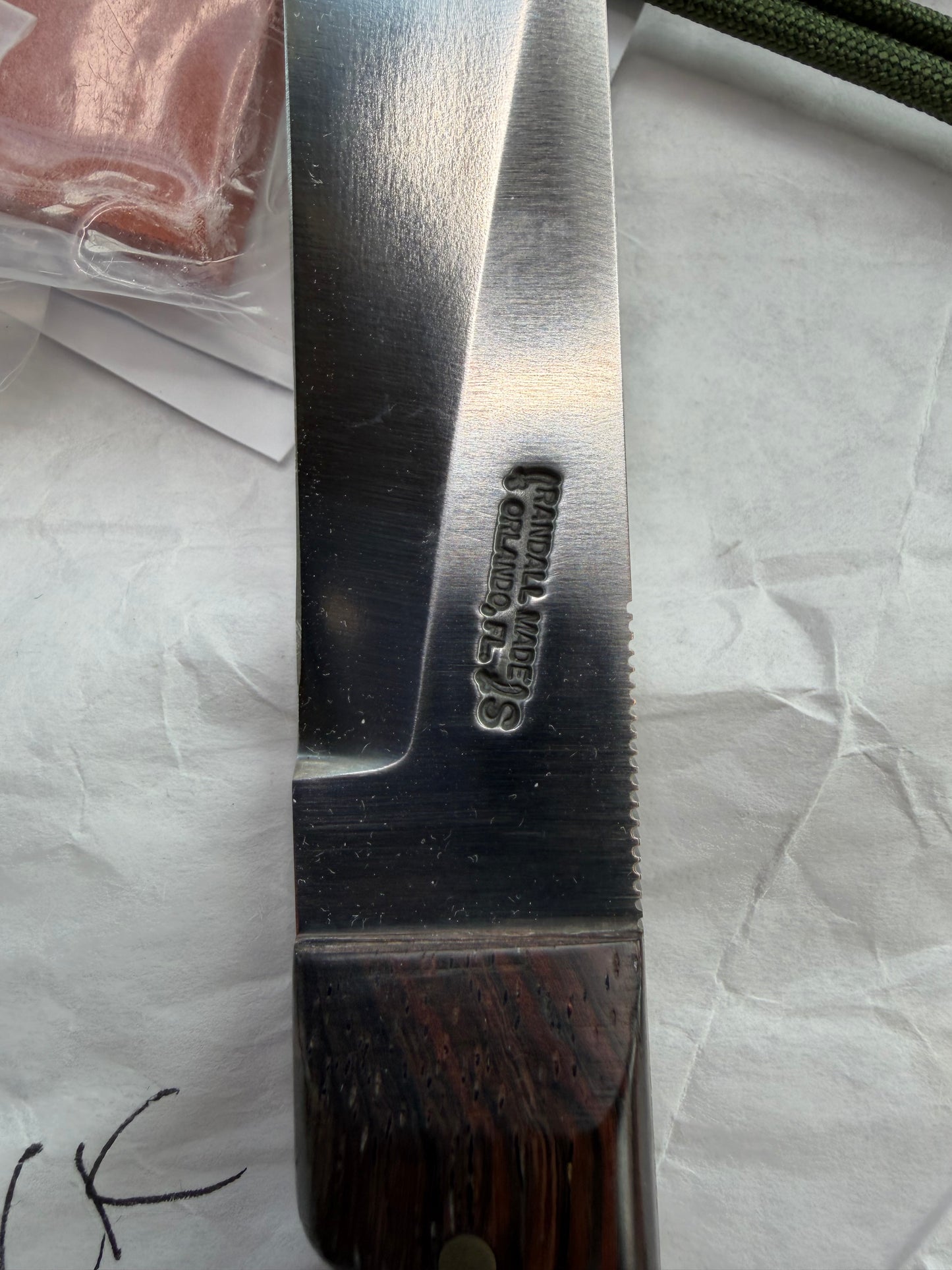New in Paper Randall Knife Model 10-5 Fisherman Stainless Blade Rosewood Handle