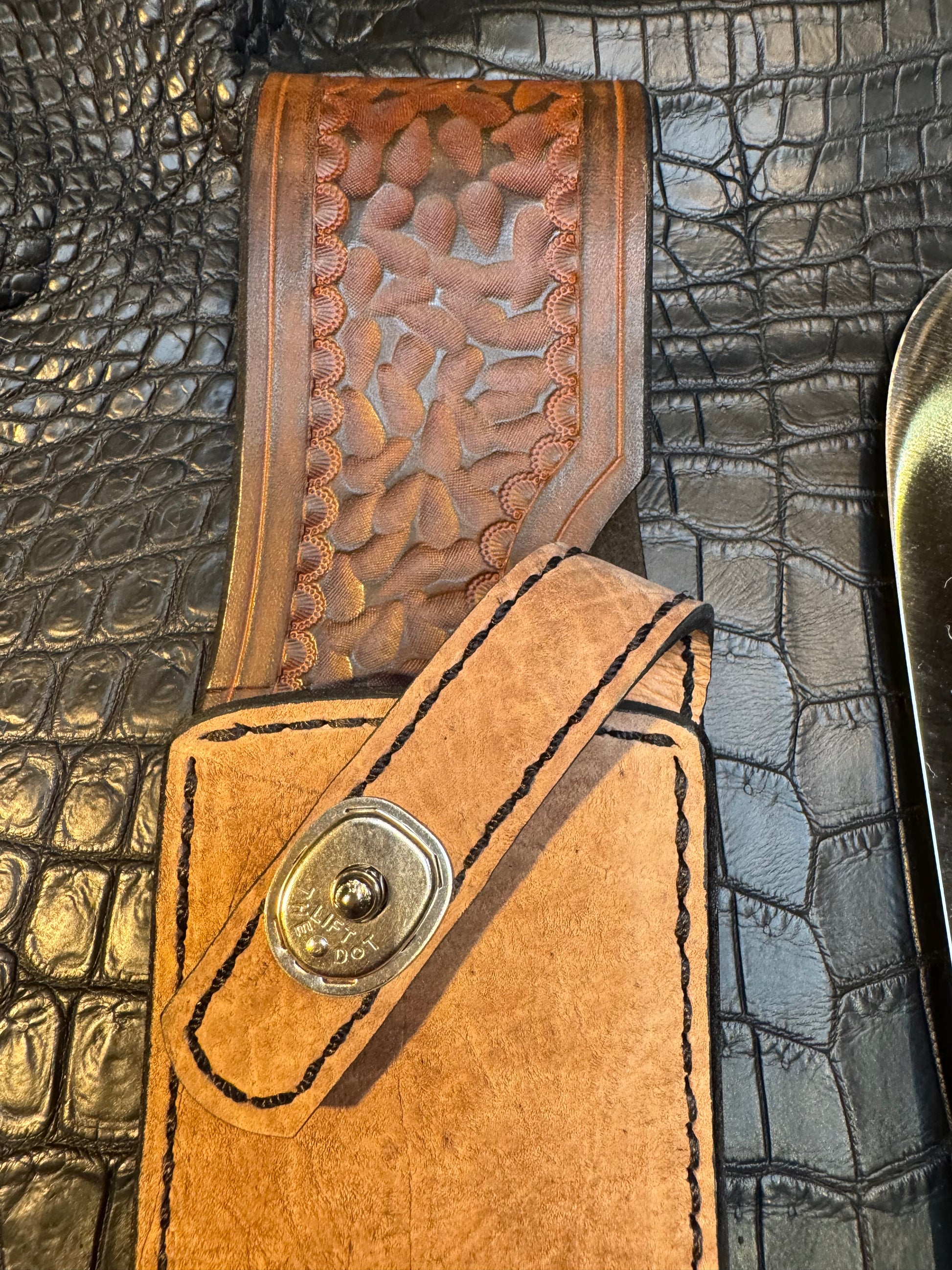 Randall Model Confederate Sheath in Exotic Grey Hippo from Treeman. Sheath only.