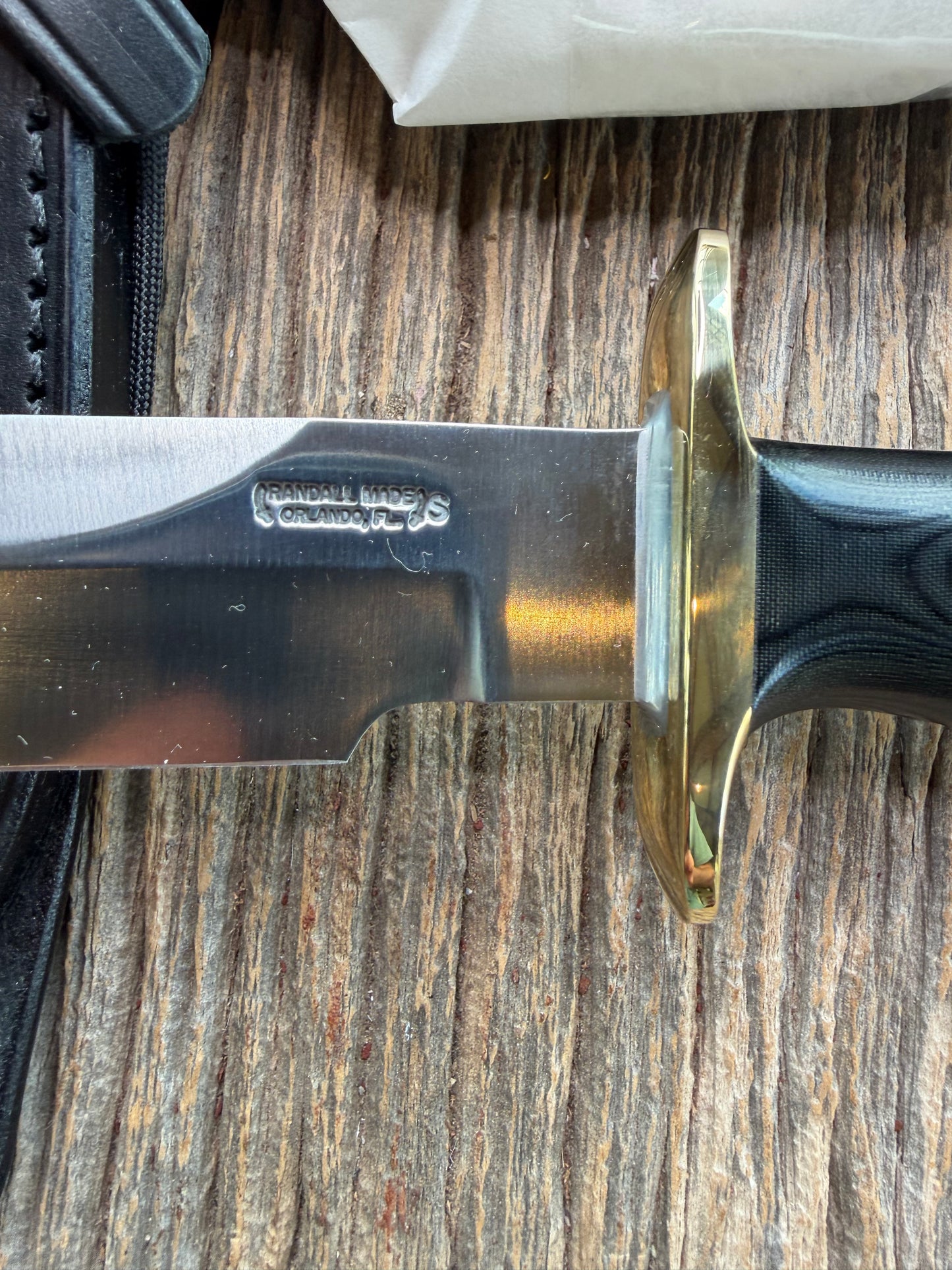 New in Paper Randall Knife Model Combat Companion Black Micarta Handle Stainless Steel, Brass Hilt, Lanyard,
