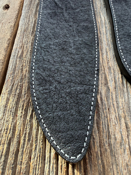 New Randall Model 12-11 Large Sasquatch and 12-8 Small Sasquatch Sheaths in Exotic thick and textured Black Elephant hide on black leather from Treeman with a black Canteen snap. Hand tooled belt loop. Killer sheath. Selling as a pair…